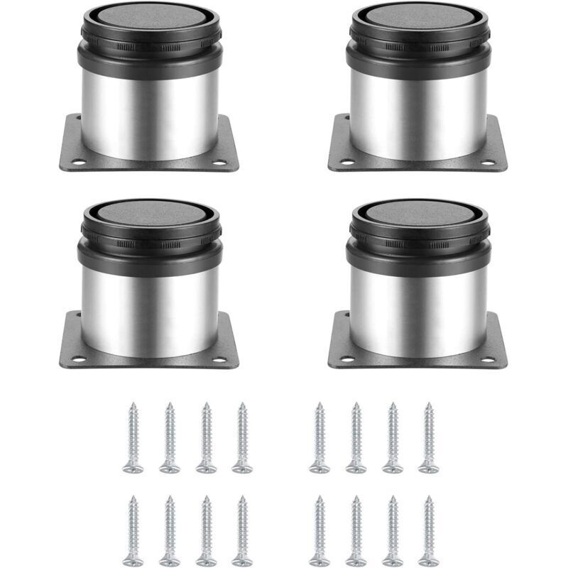 Höhenverstellbare Edelstahlfüße, 4er-set, 50 X 50 Mm, Silberfarben, Für Küchenmöbel Und Regale – Ulisem