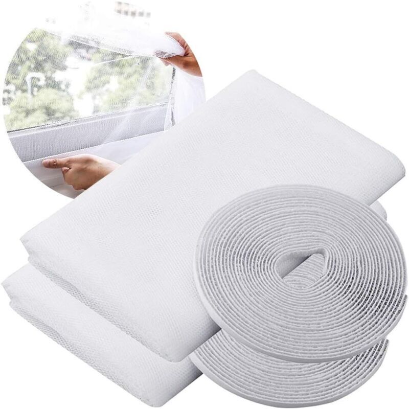 Standard-fenster-moskitonetz 150 X 200 Cm – Insektenschutzgitter Mit 2 Rollen Klebestreifen, 2er-pack – Ulisem