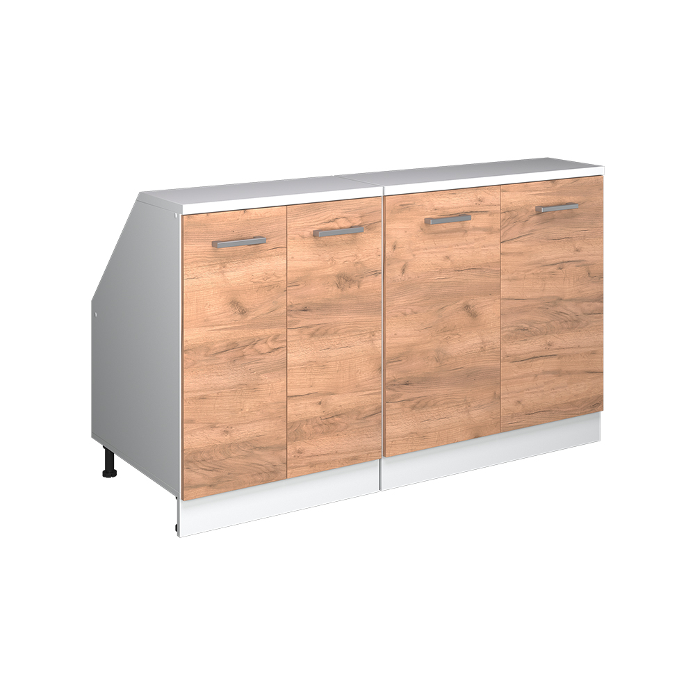 Dachschrägenschrank-set Rion, Goldkraft Eiche, 140 Cm 2er Set Schrankkorpuss 60 Cm Tiefe, Vicco
