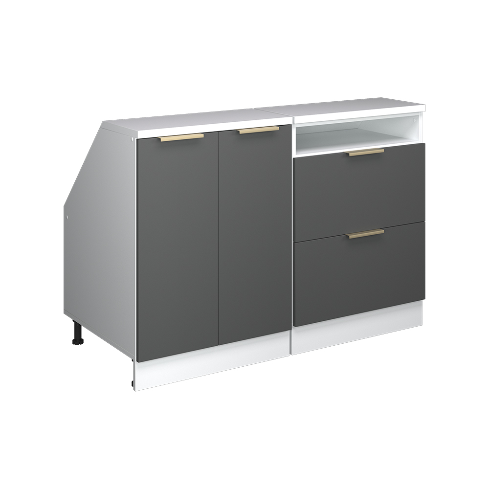 Küchenschrank Für Dachschrägen R-line, Anthrazit-gold, 120 Cm 2er Set Schrankkorpuss 60 Cm Tiefe, Vicco