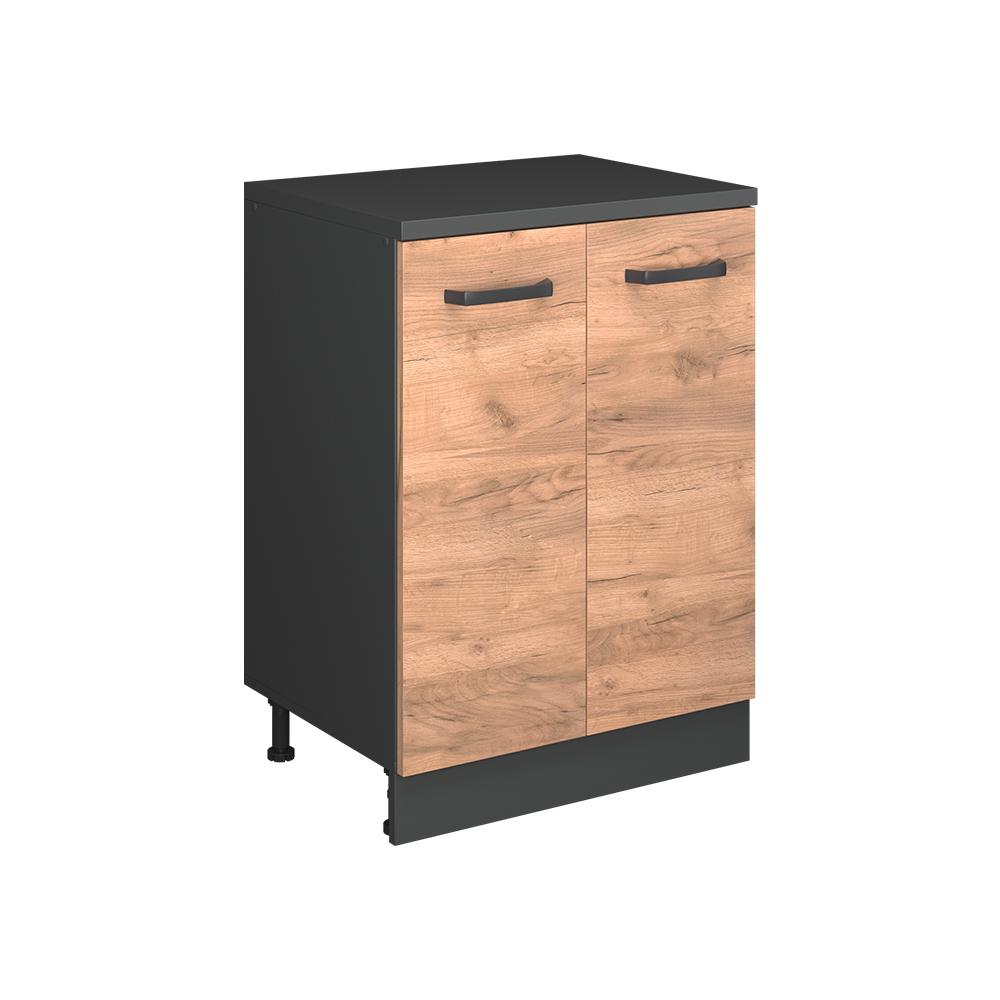 Erweiterungsschrank Rion, Goldkraft Eiche/anthrazit, 60 X 46 Cm Ohne Schräge Mit 2 Türen, Vicco