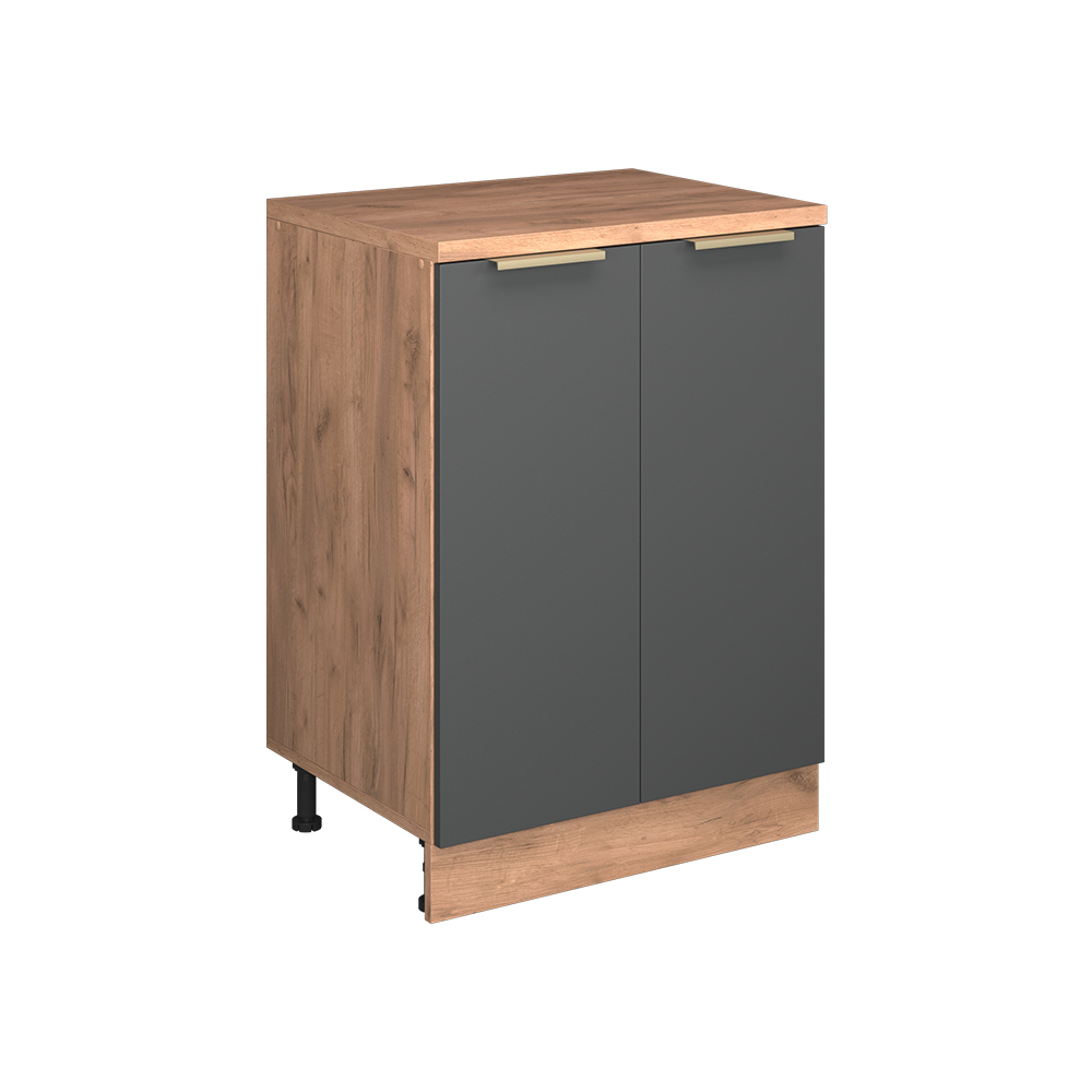 Erweiterungsschrank Rion, Anthrazit-gold/goldkraft Eiche, 60 X 46 Cm Ohne Schräge Mit 2 Türen, Vicco