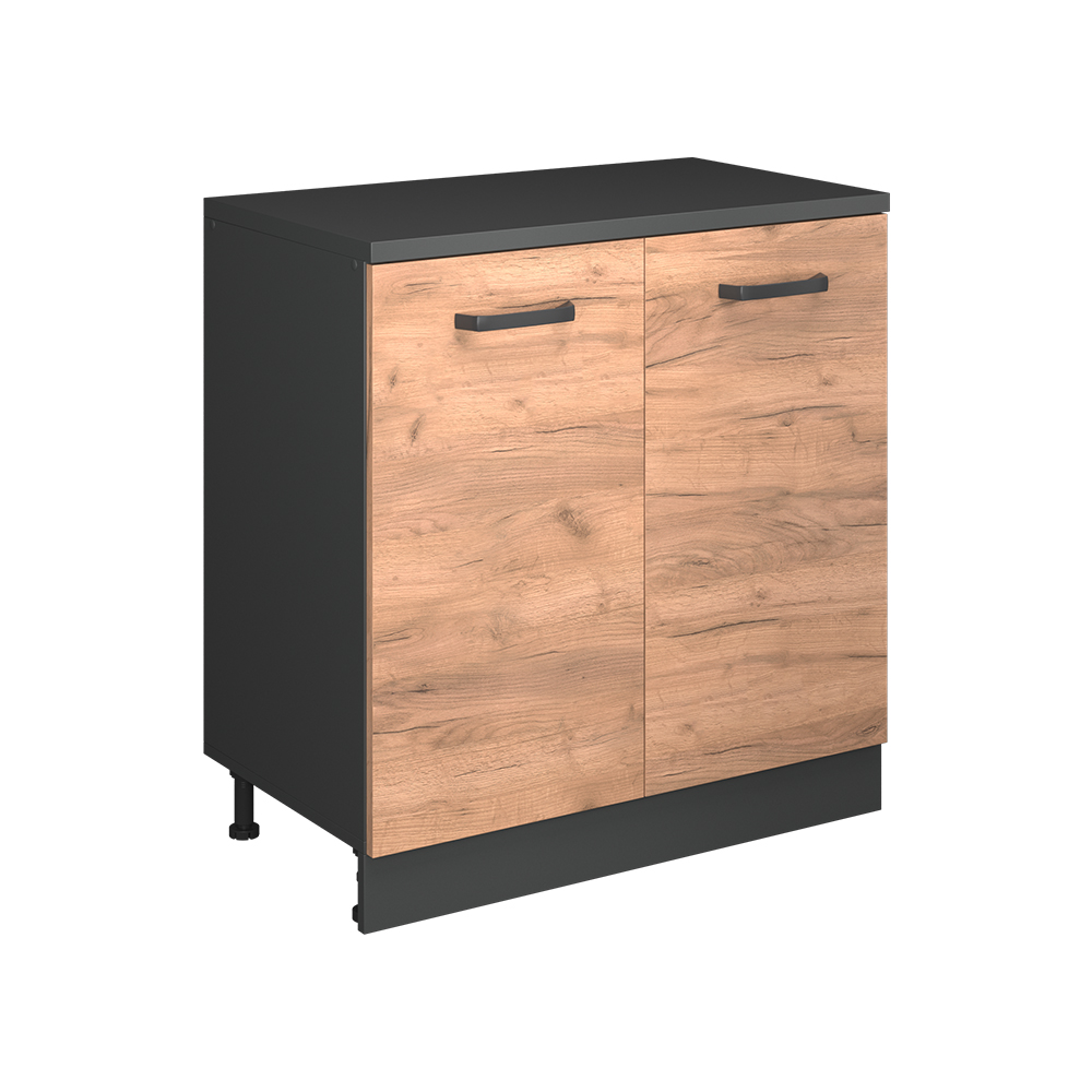 Erweiterungsschrank Rion, Goldkraft Eiche/anthrazit, 80 X 46 Cm Ohne Schräge Mit 2 Türen, Vicco
