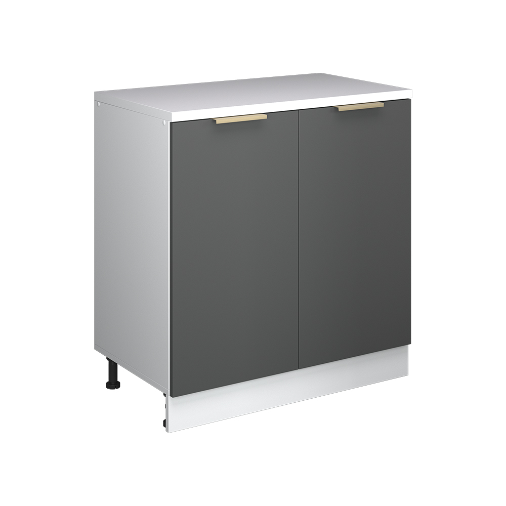 Erweiterungsschrank Rion, Anthrazit-gold/weiß, 80 X 46 Cm Ohne Schräge Mit 2 Türen, Vicco