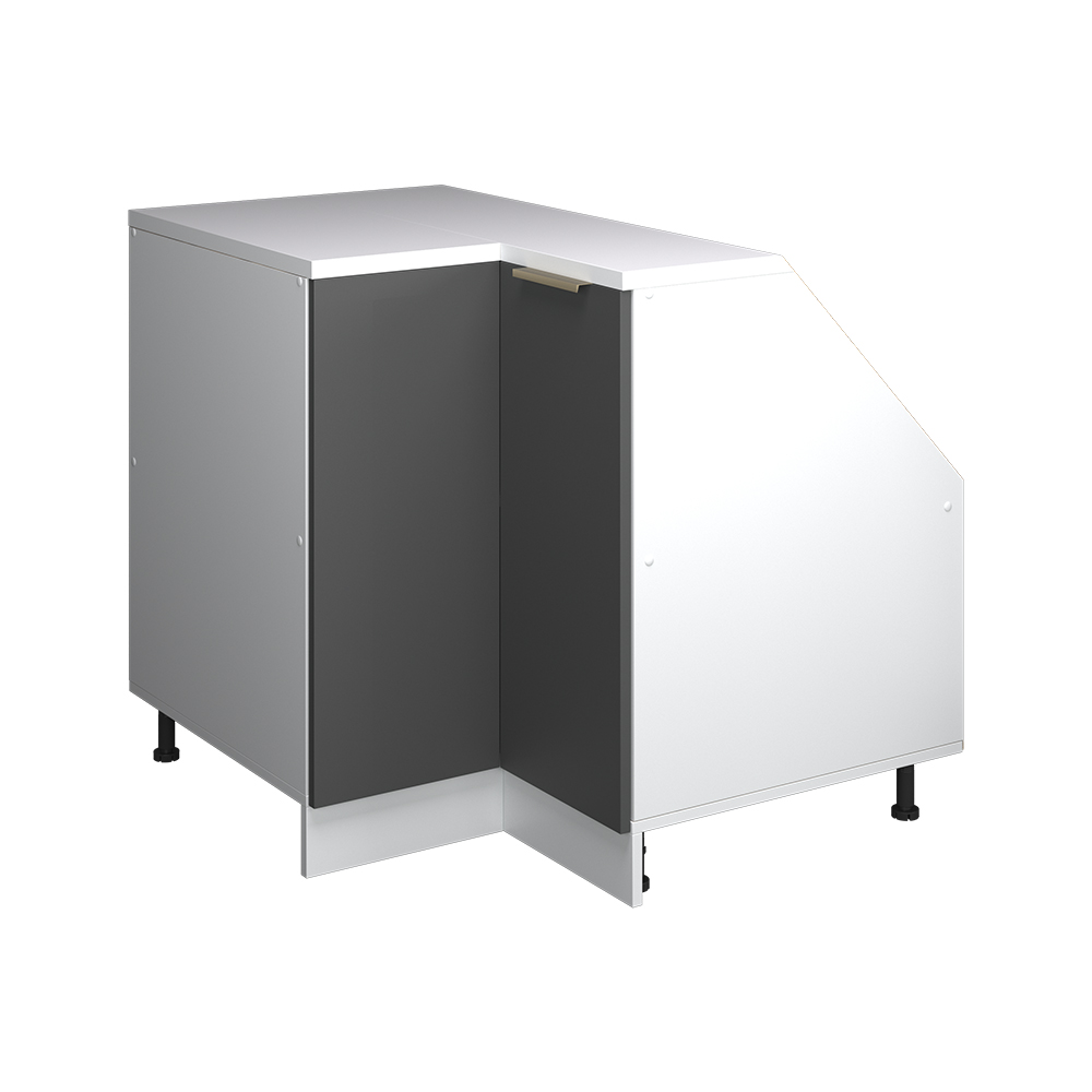 Dachschrägenschrank Eckschrank Rion, Anthrazit-gold, 75.6 X 81.6 Cm Mit 1 Tür, Schrankkorpus 60 Cm Tiefe, Vicco