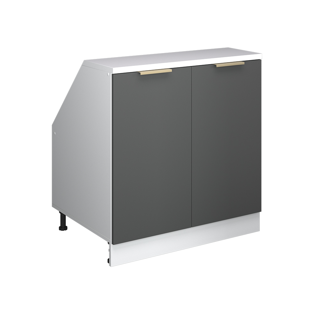 Dachschrägenschrank Rion, Anthrazit-gold, 80 X 81.6 Cm Mit 2 Türen, Schrankkorpus 60 Cm Tiefe, Vicco
