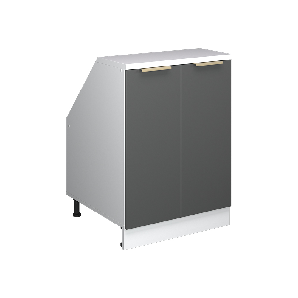 Dachschrägenschrank Rion, Anthrazit-gold, 60 X 81.6 Cm Mit 2 Türen, Schrankkorpus 60 Cm Tiefe, Vicco