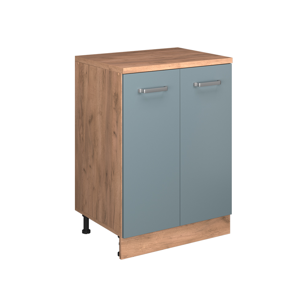 Erweiterungsschrank Rion, Blau-grau/goldkraft Eiche, 60 X 46 Cm Ohne Schräge Mit 2 Türen, Vicco