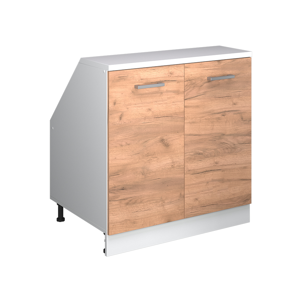 Küchenschrank Für Dachschrägen R-line, Goldkraft Eiche, 80 Cm Mit 2 Türen, Schrankkorpus 60 Cm Tiefe, Vicco