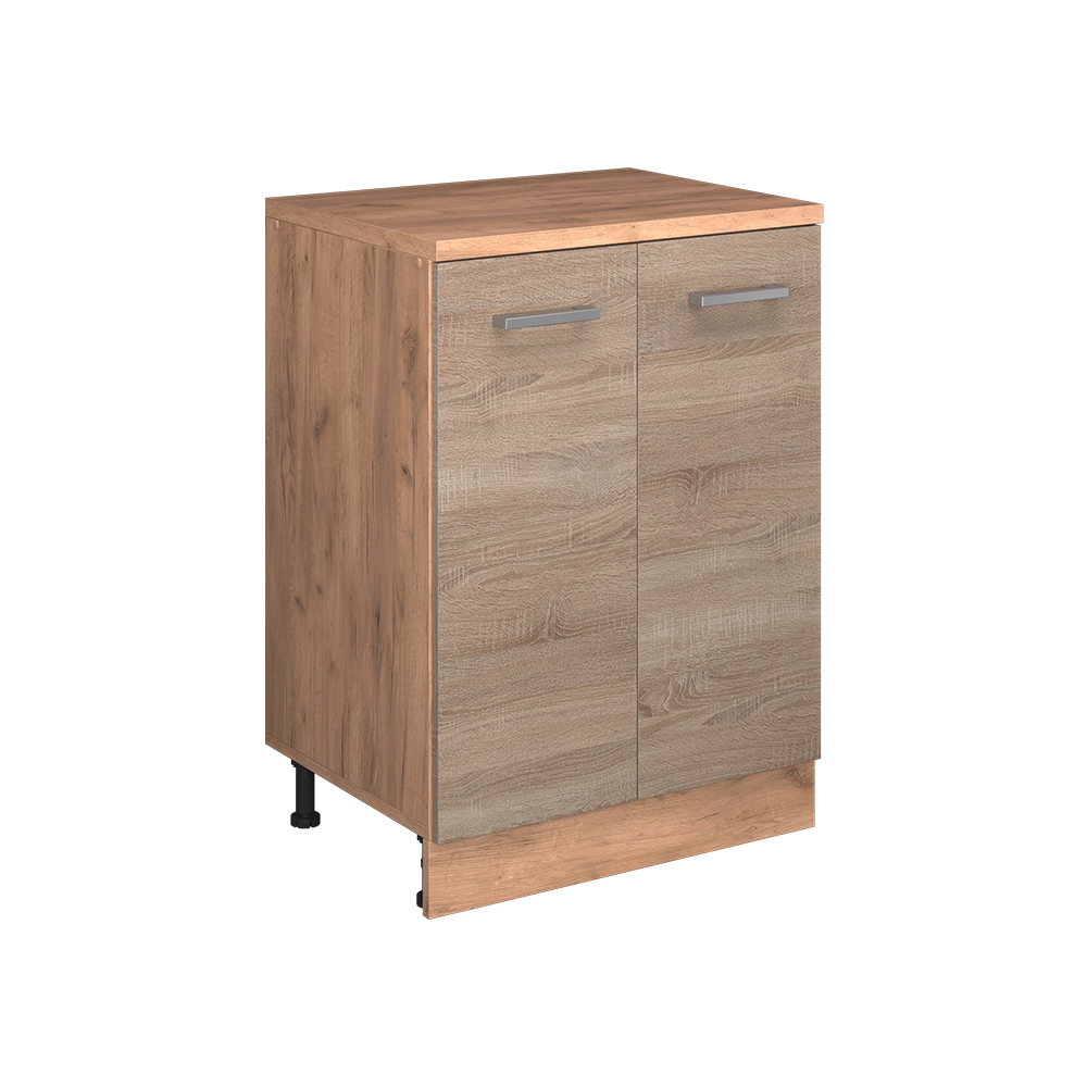 Erweiterungsschrank Rion, Sonoma/goldkraft Eiche, 60 X 46 Cm Ohne Schräge Mit 2 Türen, Vicco