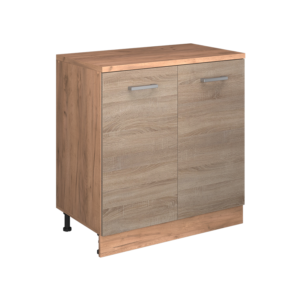 Erweiterungsschrank Rion, Sonoma/goldkraft Eiche, 80 X 46 Cm Ohne Schräge Mit 2 Türen, Vicco
