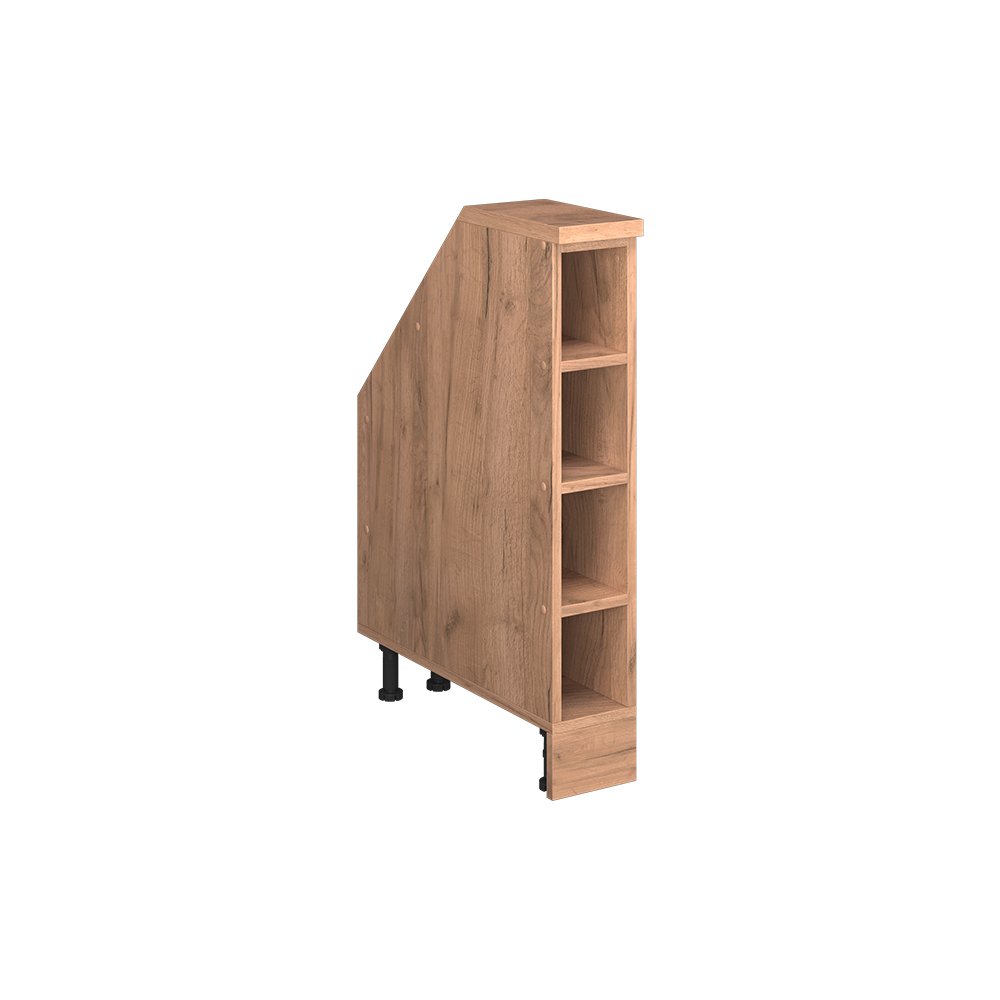 Küchenschrank Für Dachschrägen R-line, Goldkraft Eiche, 15 Cm Mit 4 Fächern, Schrankkorpus 60 Cm Tiefe, Vicco