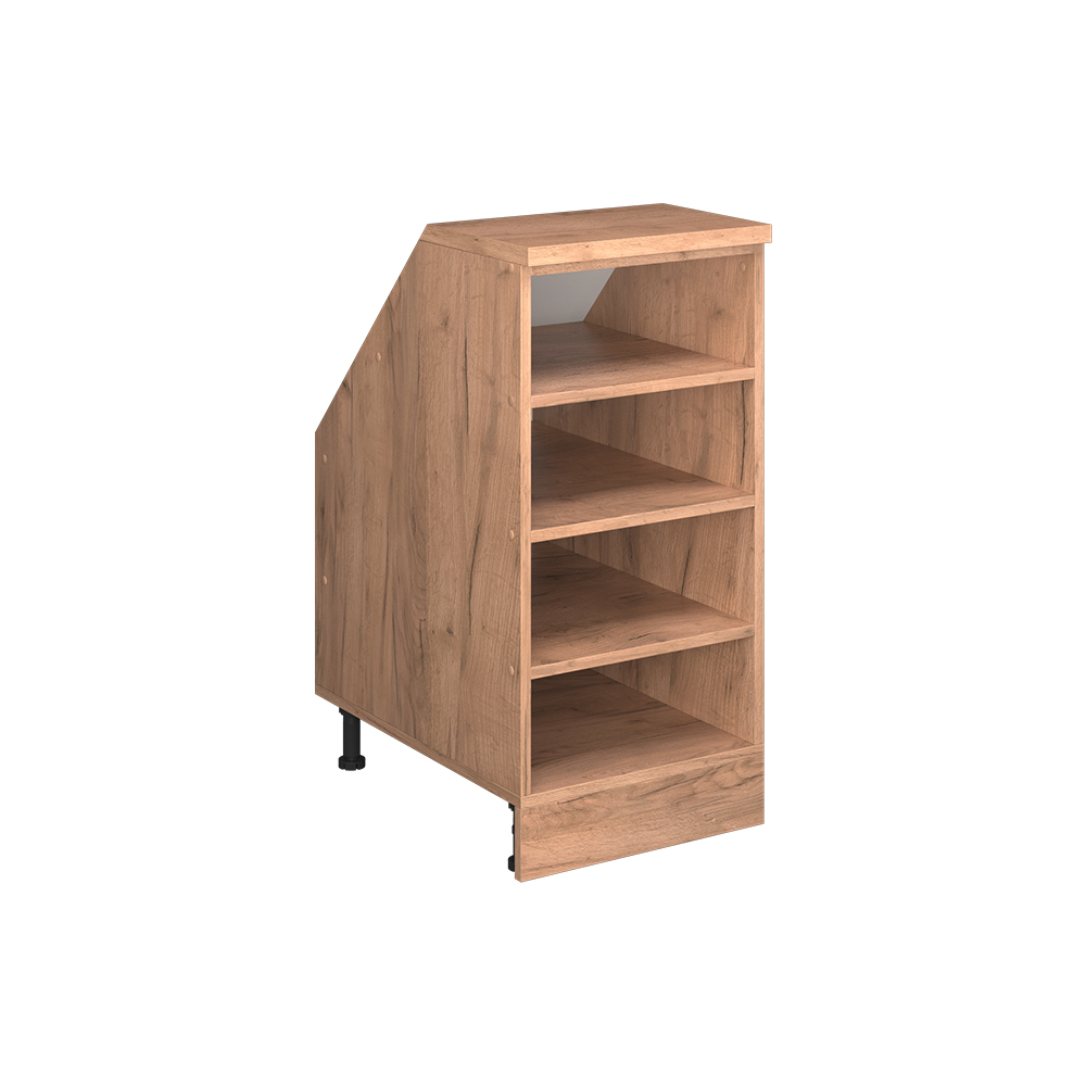 Küchenschrank Für Dachschrägen R-line, Goldkraft Eiche, 40 Cm Mit 4 Fächern, Schrankkorpus 60 Cm Tiefe, Vicco