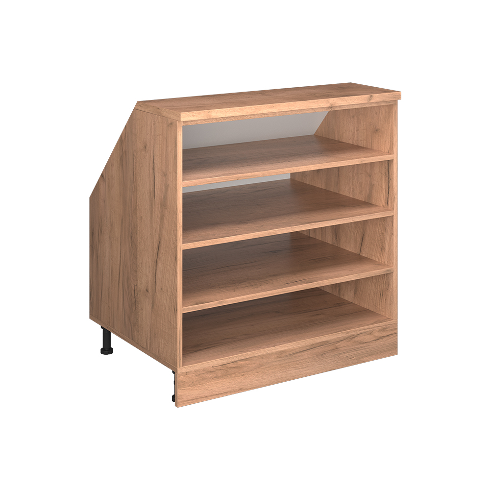 Küchenschrank Für Dachschrägen R-line, Goldkraft Eiche, 80 Cm Mit 4 Fächern, Schrankkorpus 60 Cm Tiefe, Vicco