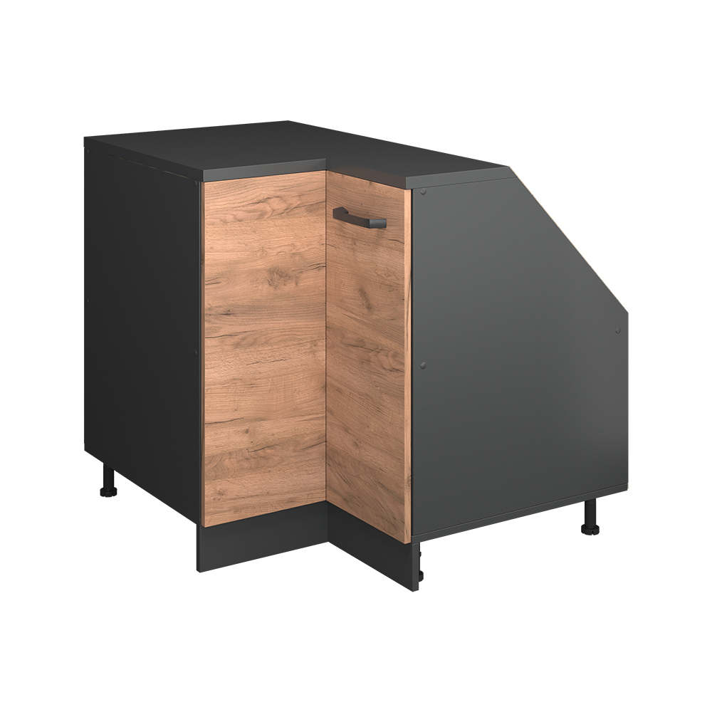 Dachschrägenschrank Eckschrank Rion, Goldkraft Eiche, 75.6 X 81.6 Cm Mit 1 Tür, Schrankkorpus 60 Cm Tiefe, Vicco