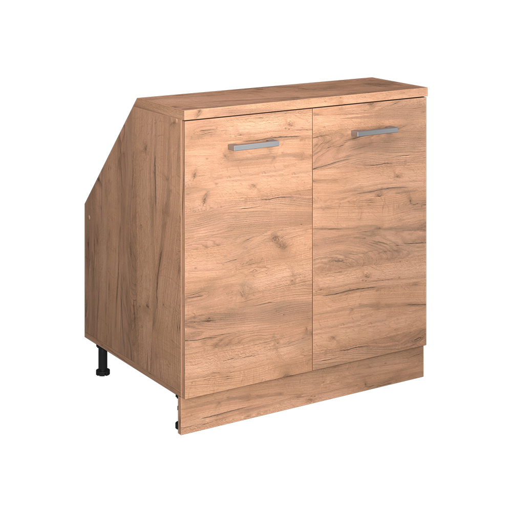 Dachschrägenschrank Rion, Goldkraft Eiche, 80 X 81.6 Cm Mit 2 Türen, Schrankkorpus 60 Cm Tiefe, Vicco