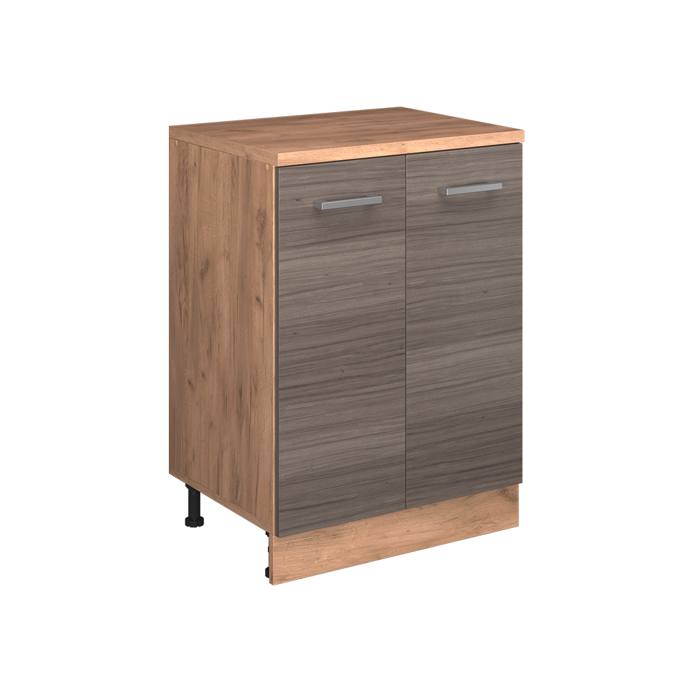 Erweiterungsschrank Rion, Edelgrau/goldkraft Eiche, 60 X 46 Cm Ohne Schräge Mit 2 Türen, Vicco