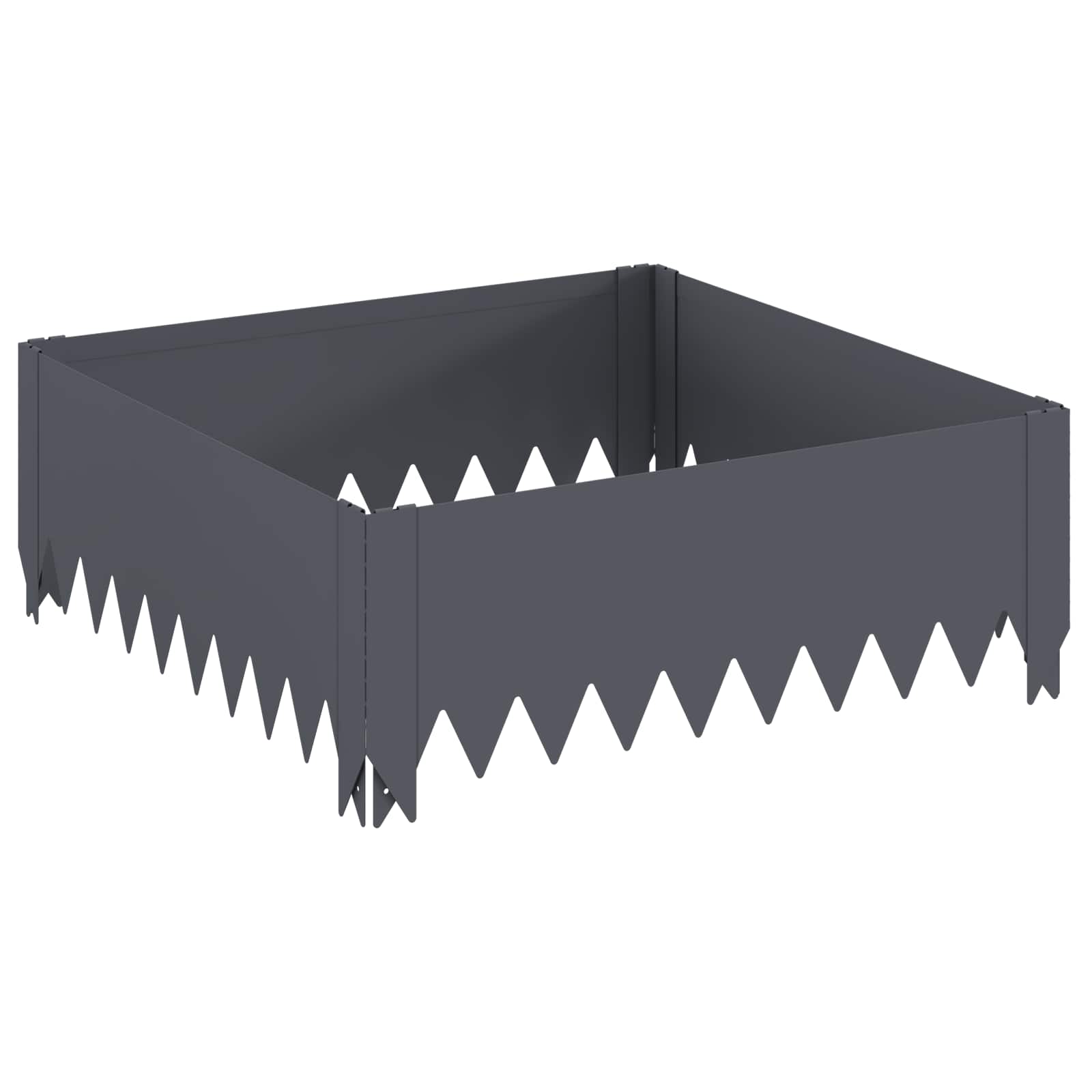Vidaxl Lawn Edging 60 X 60 X 20 Cm Steel Anthracite