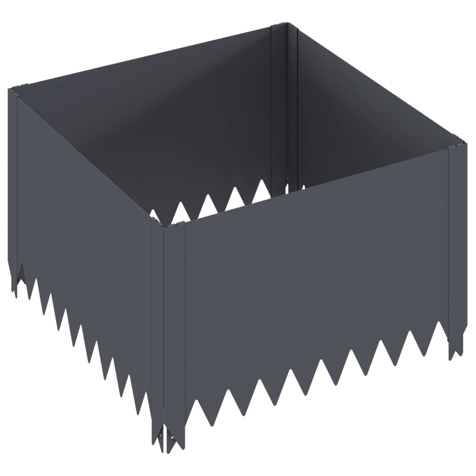 Vidaxl Lawn Edging 60 X 60 X 35 Cm Steel Anthracite