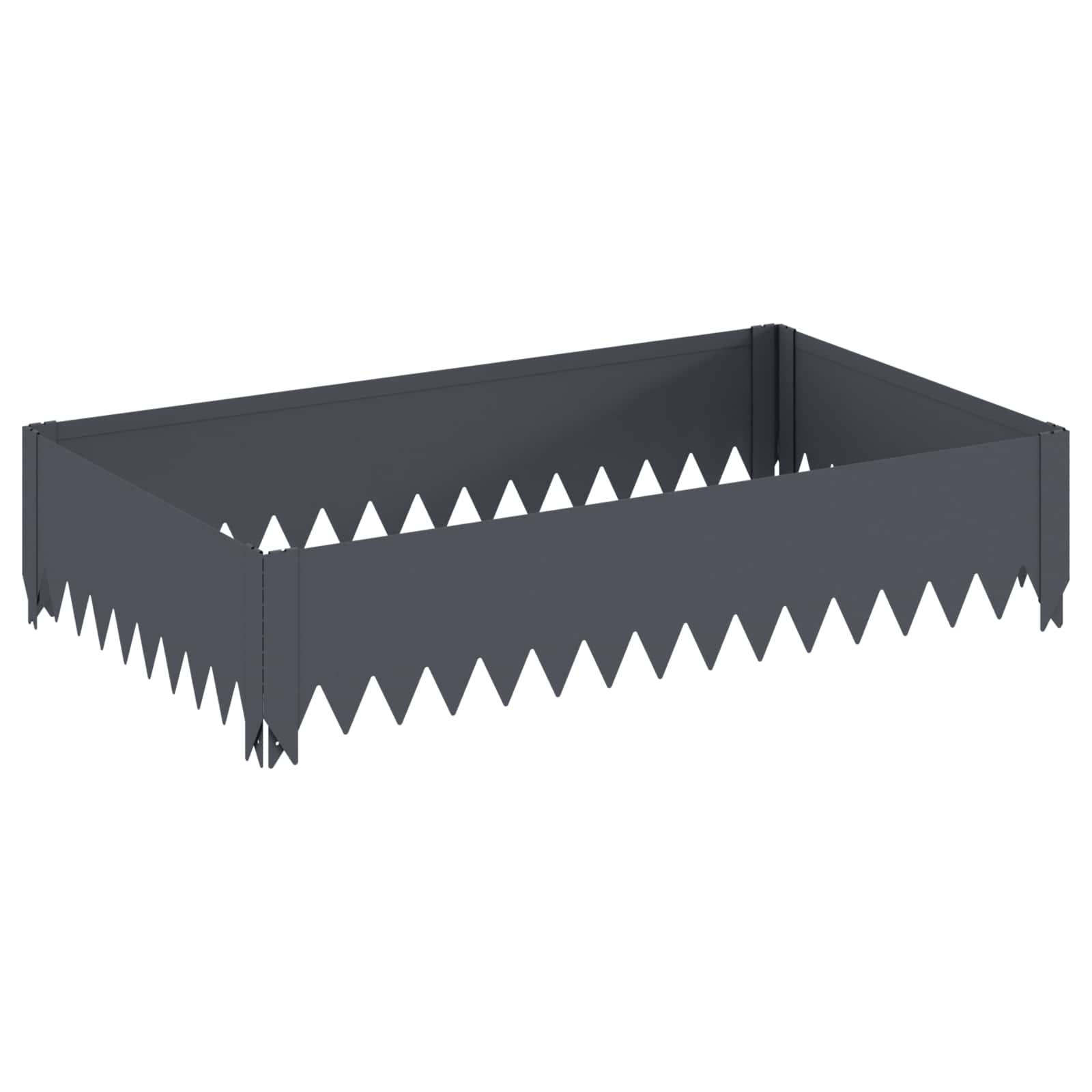 Vidaxl Lawn Edging 100 X 60 X 20 Cm Steel Anthracite