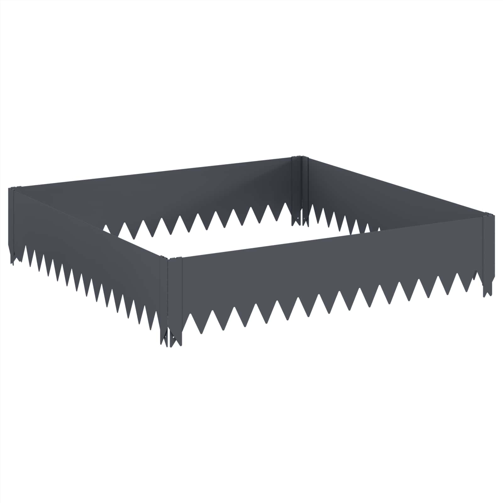 Vidaxl Lawn Edging 100 X 100 X 20 Cm Steel Anthracite