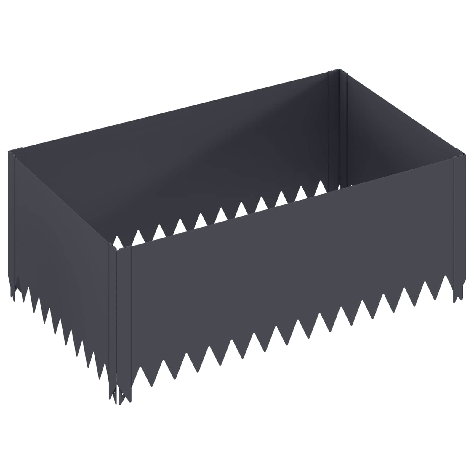 Vidaxl Lawn Edging 100 X 60 X 35 Cm Steel Anthracite