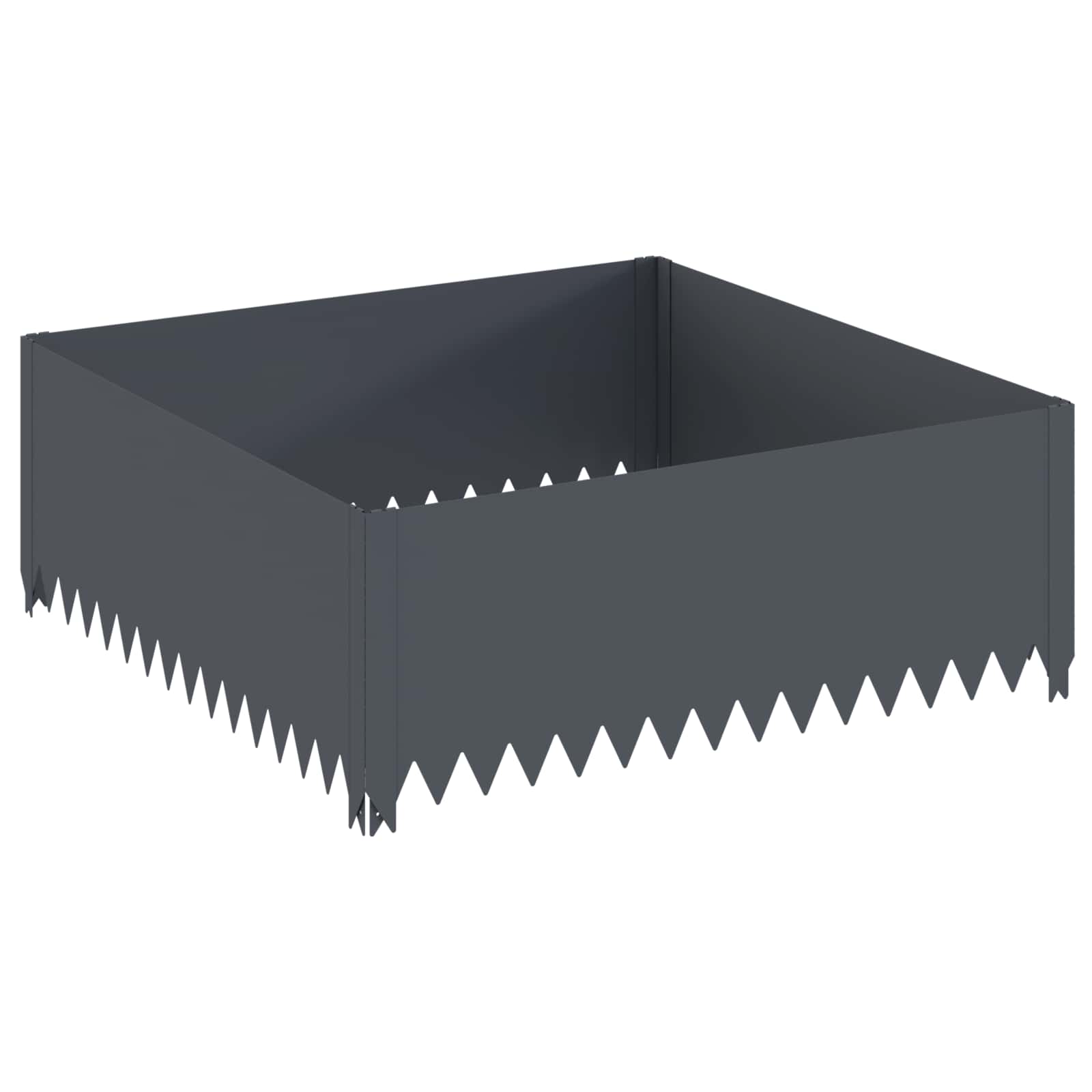 Vidaxl Lawn Edging 100 X 100 X 35 Cm Steel Anthracite