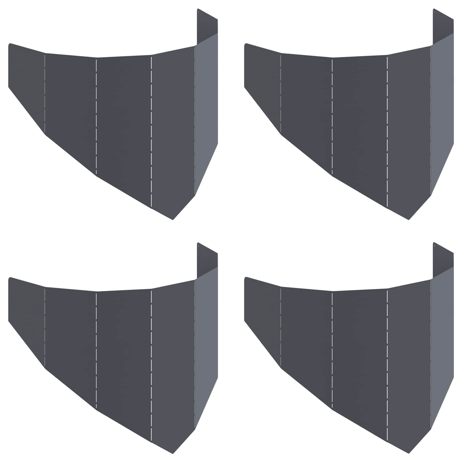 Vidaxl Lawn Edging 4 Pcs 100 X 45 Cm Steel Anthracite