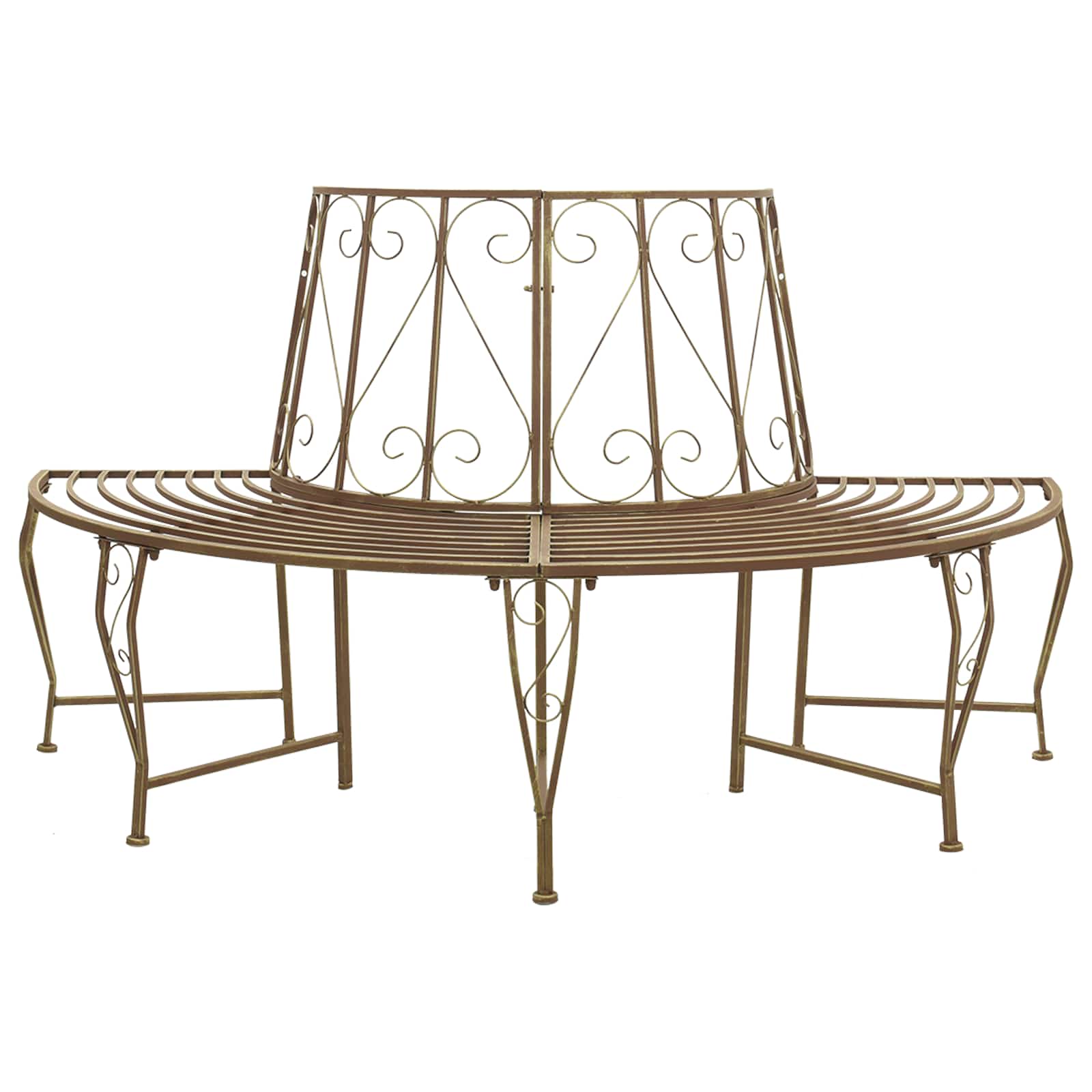 Vidaxl Tree Bench 4-seater 160 X 80 X 89 Cm Steel Antique Brown