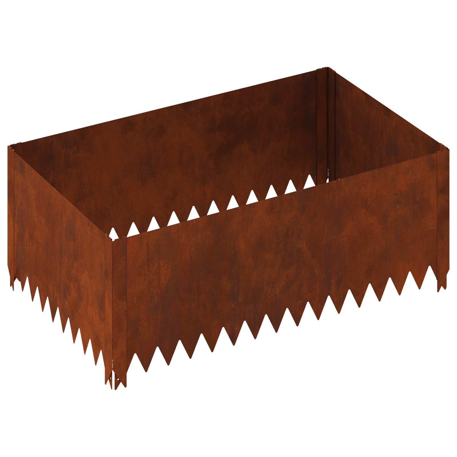 Vidaxl Lawn Edging 100 X 60 X 35 Cm Steel Rusty