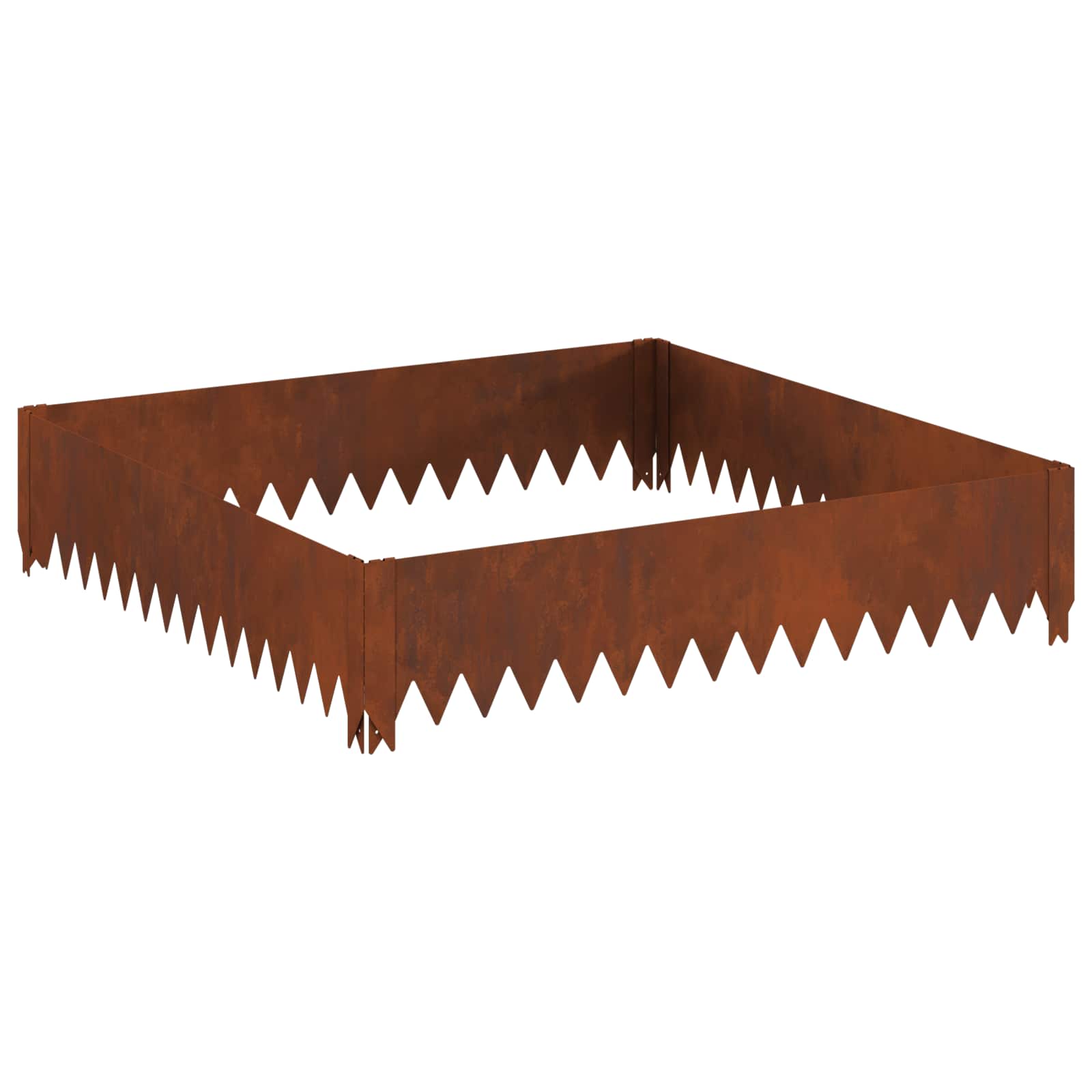 Vidaxl Lawn Edging 100 X 100 X 20 Cm Steel Rusty