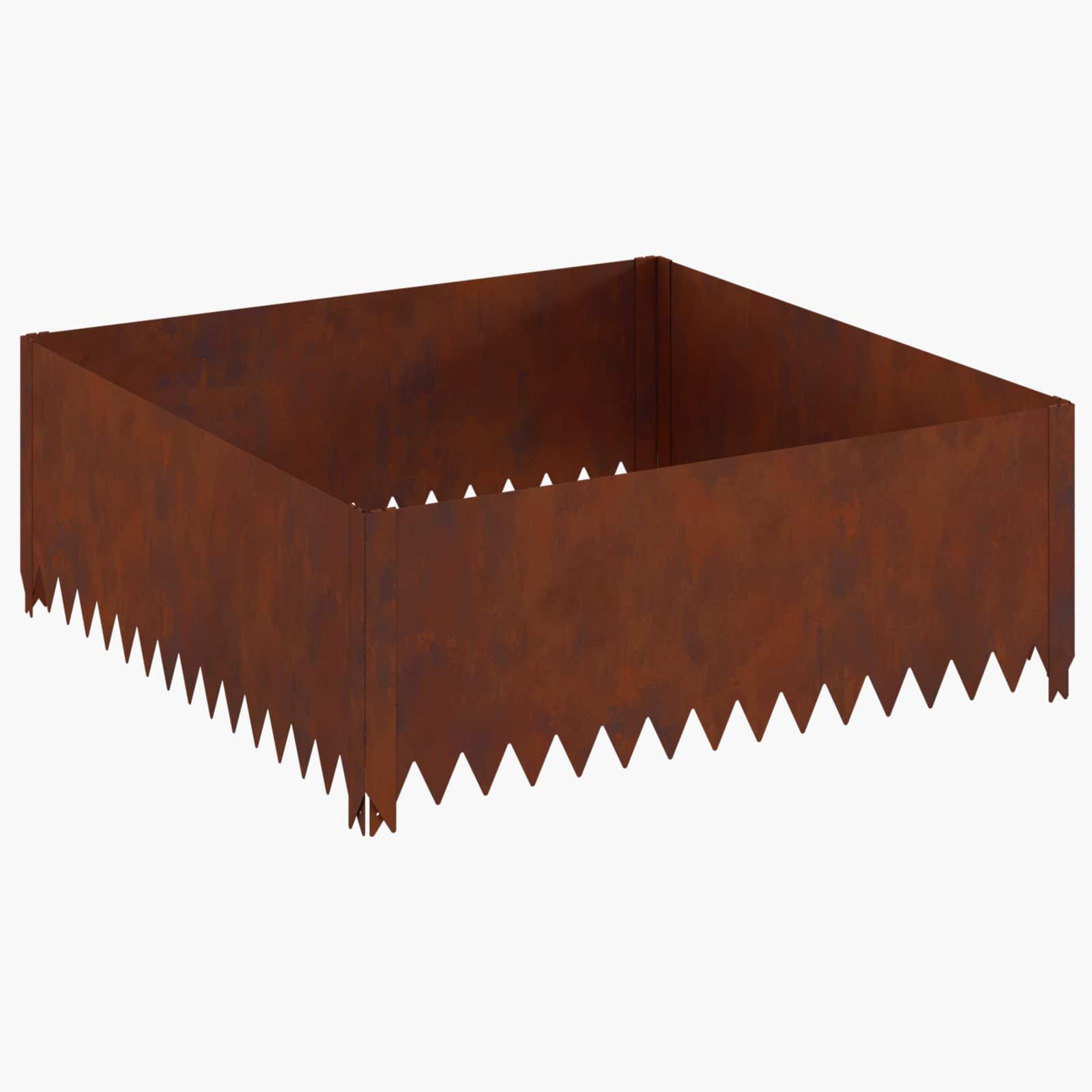 Vidaxl Lawn Edging 100 X 100 X 35 Cm Steel Rusty