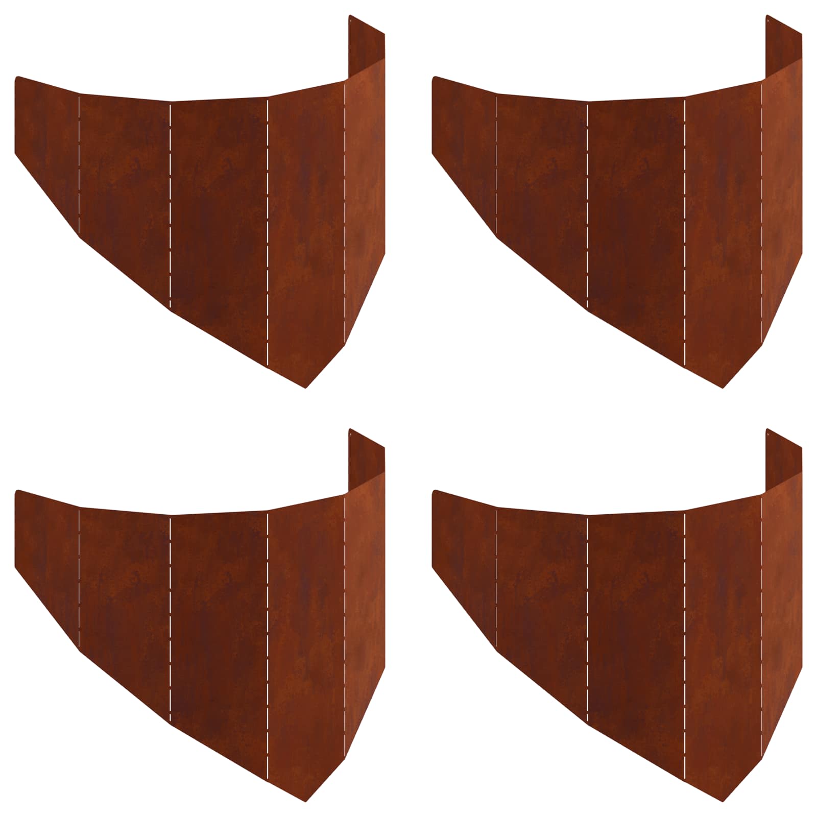 Vidaxl Lawn Edging 4 Pcs 100 X 45 Cm Steel Rusty