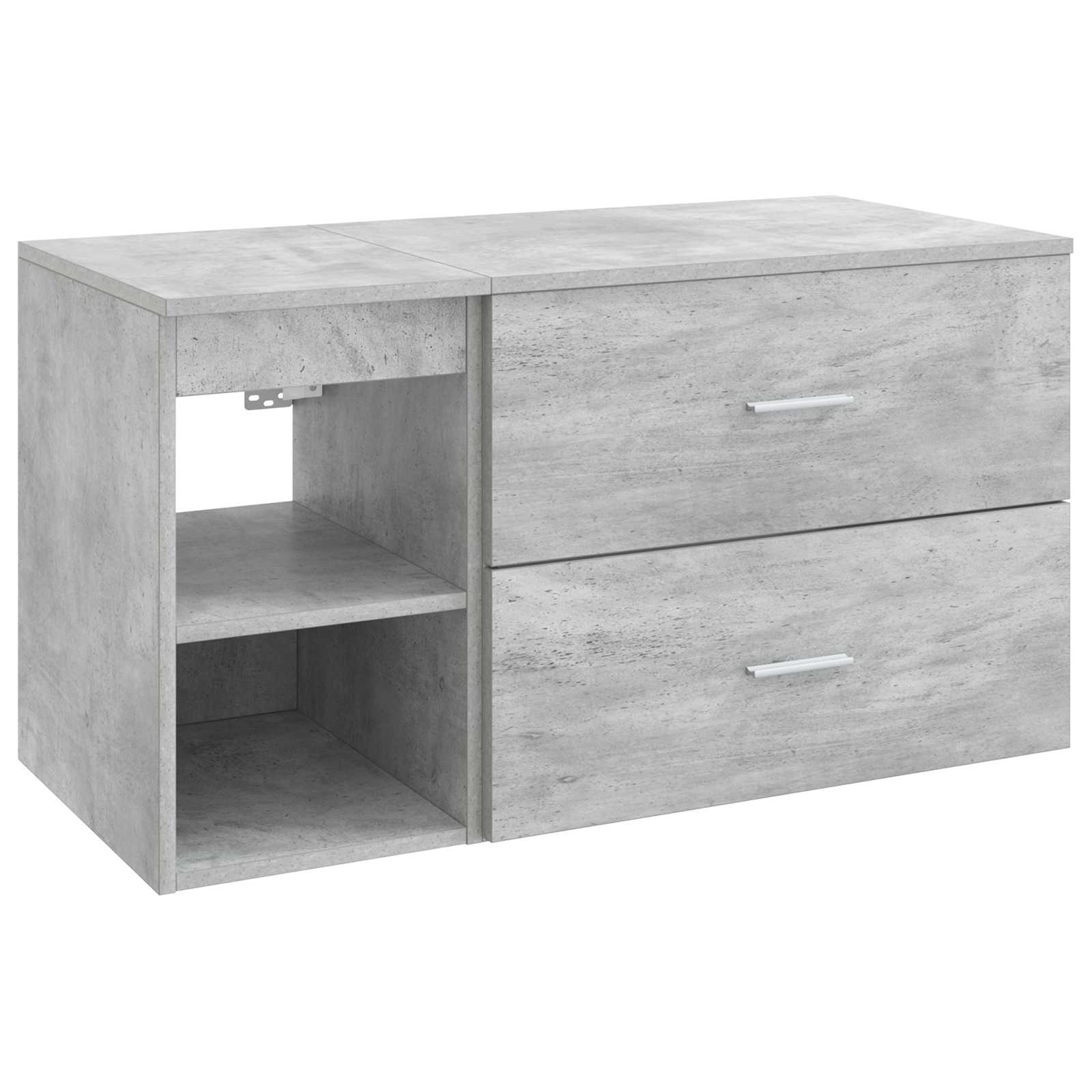 Vidaxl Bathroom Furniture Set 2 Pcs Concrete Grey Engineered Wood