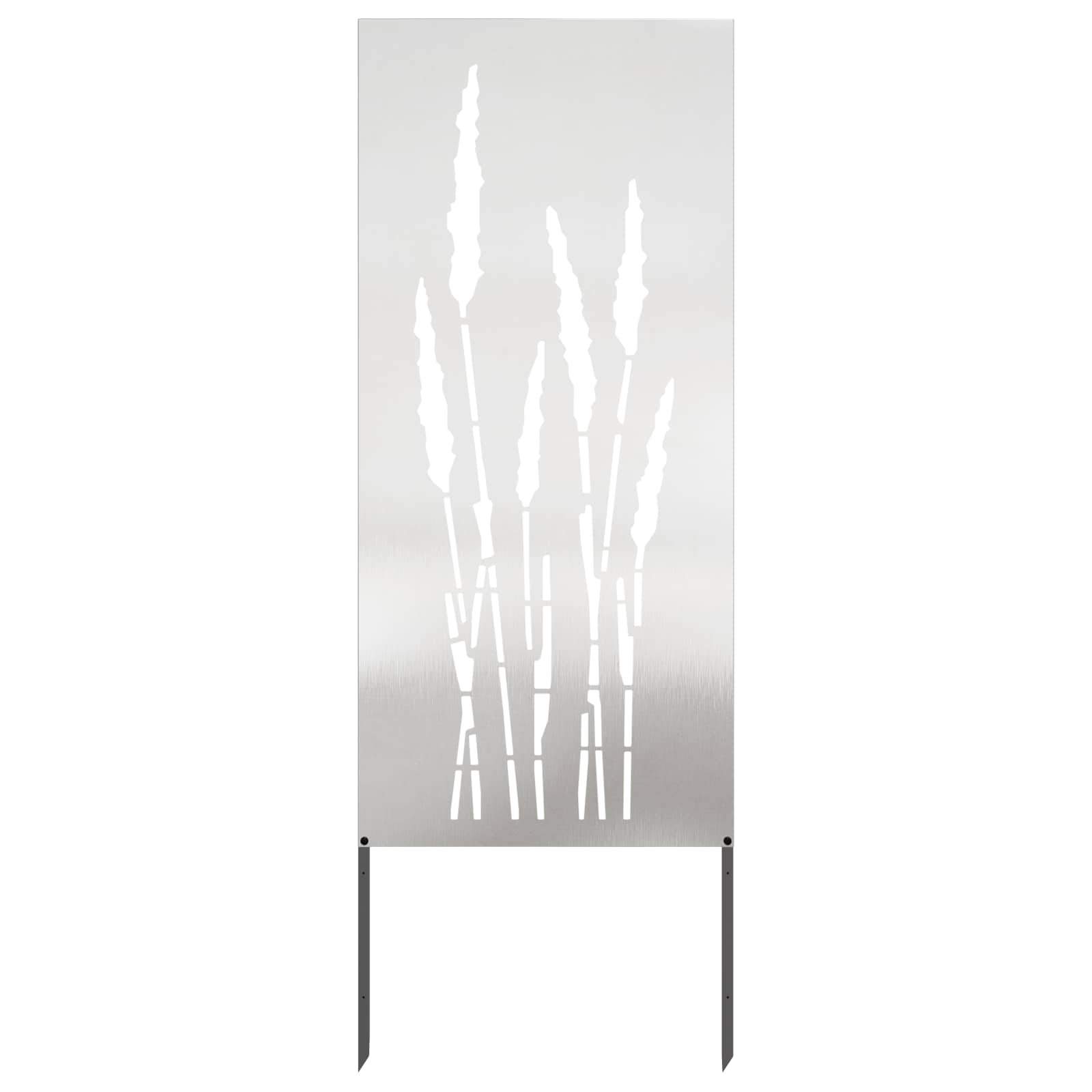 Vidaxl Garden Privacy Screen Floral Silver 50 X 140 Cm Stainless Steel