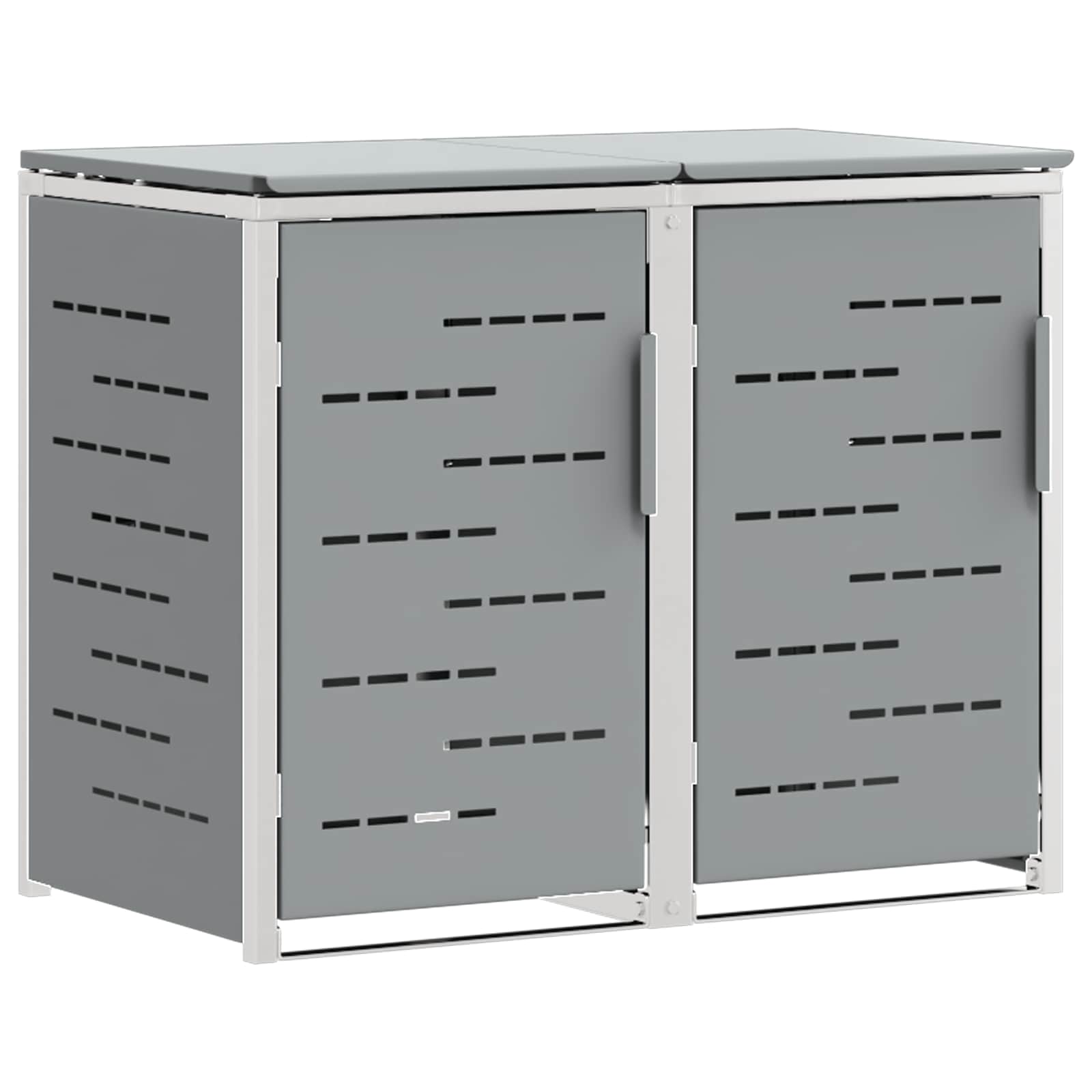 Vidaxl Wheelie Bin Storage For 2 Bins 240l Stainless Steel Grey
