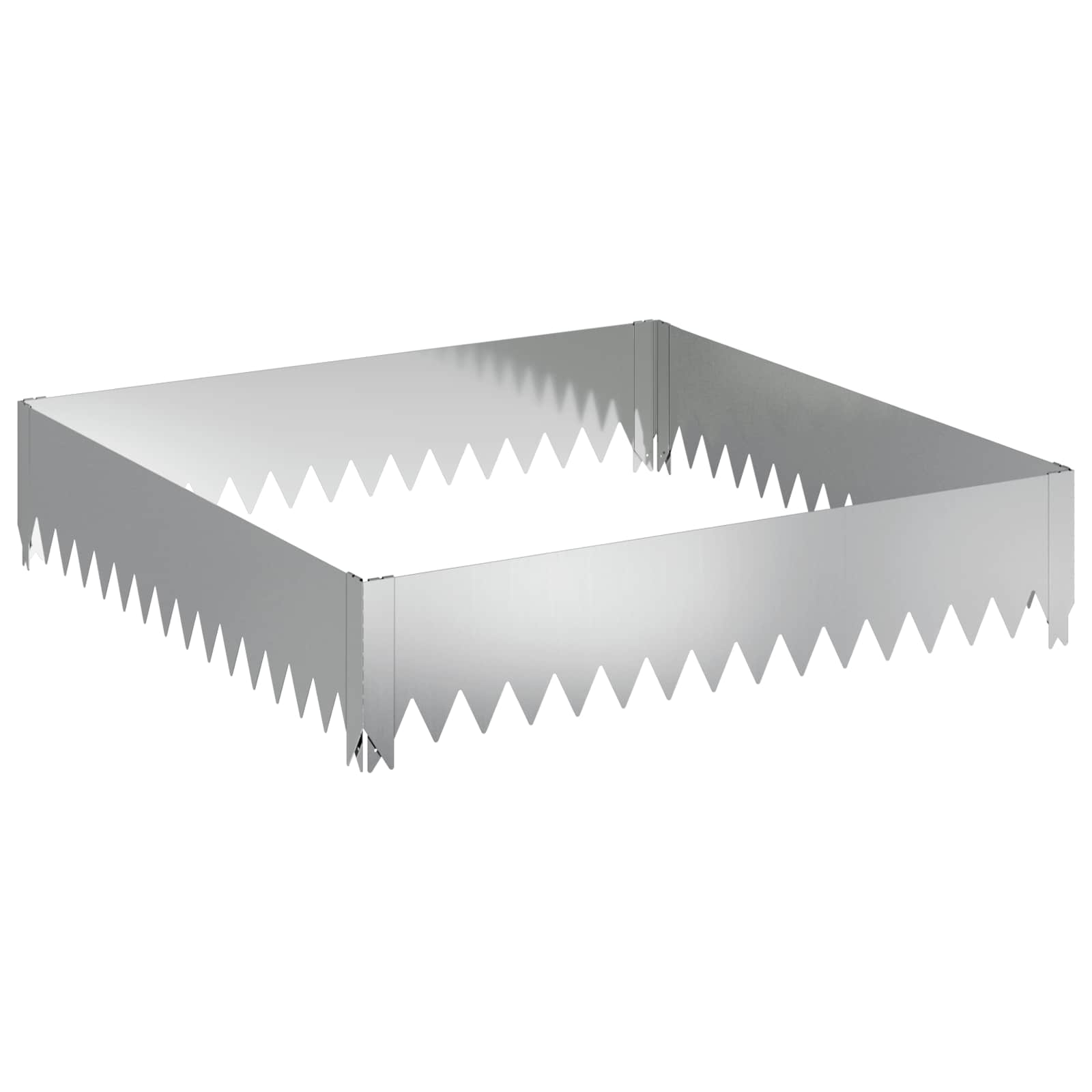 Raseneinfassung 100 X 100 X 20 Cm Stahl Silber Vidaxl
