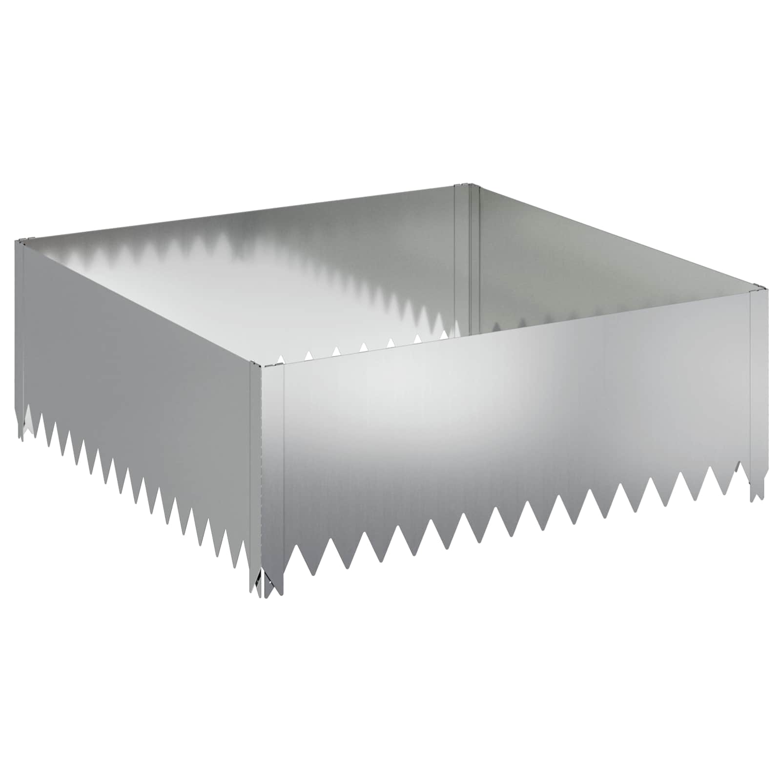 Raseneinfassung 100 X 100 X 35 Cm Stahl Silber Vidaxl