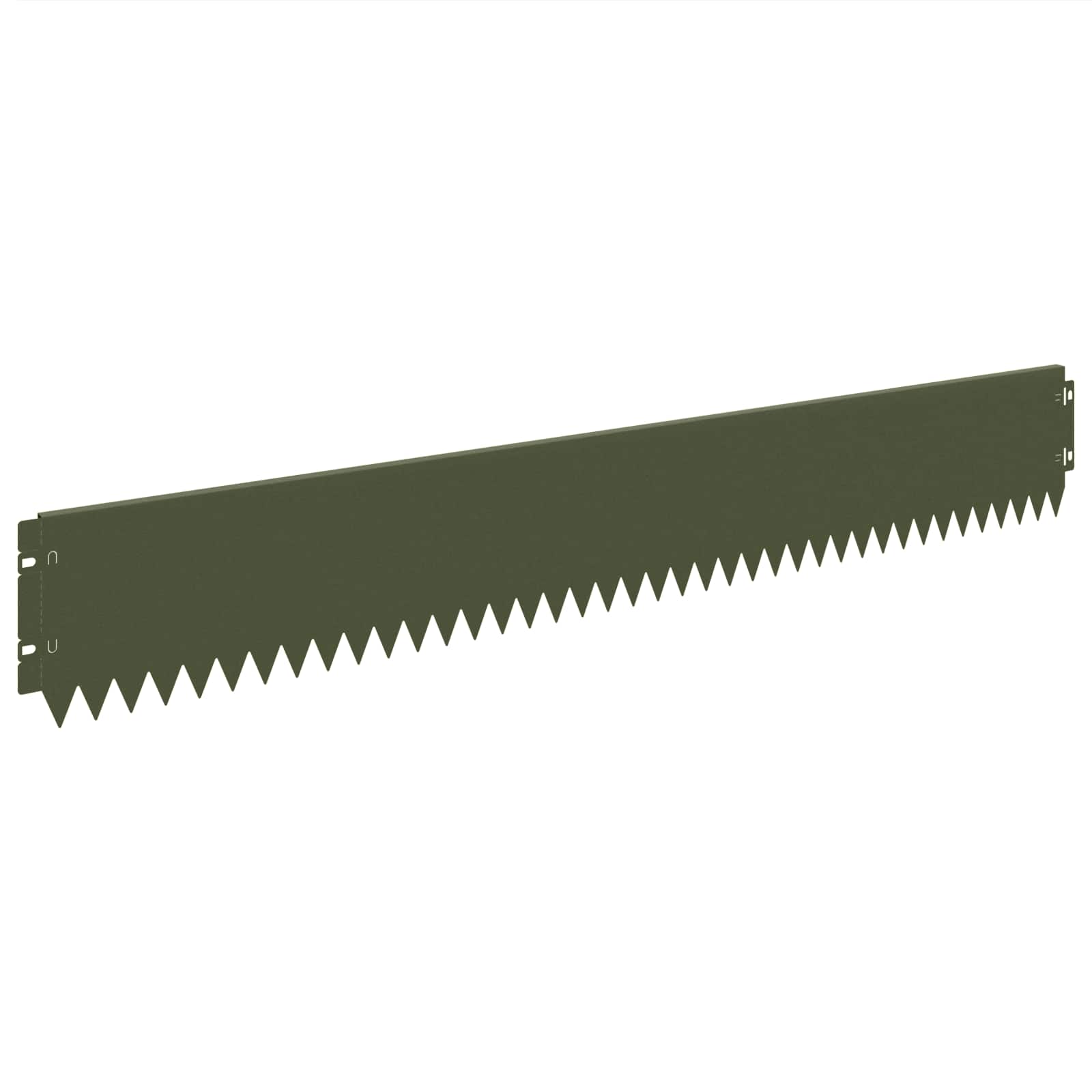 Vidaxl Lawn Edging 10 Pcs 103 X 15 Cm Steel Olive Green