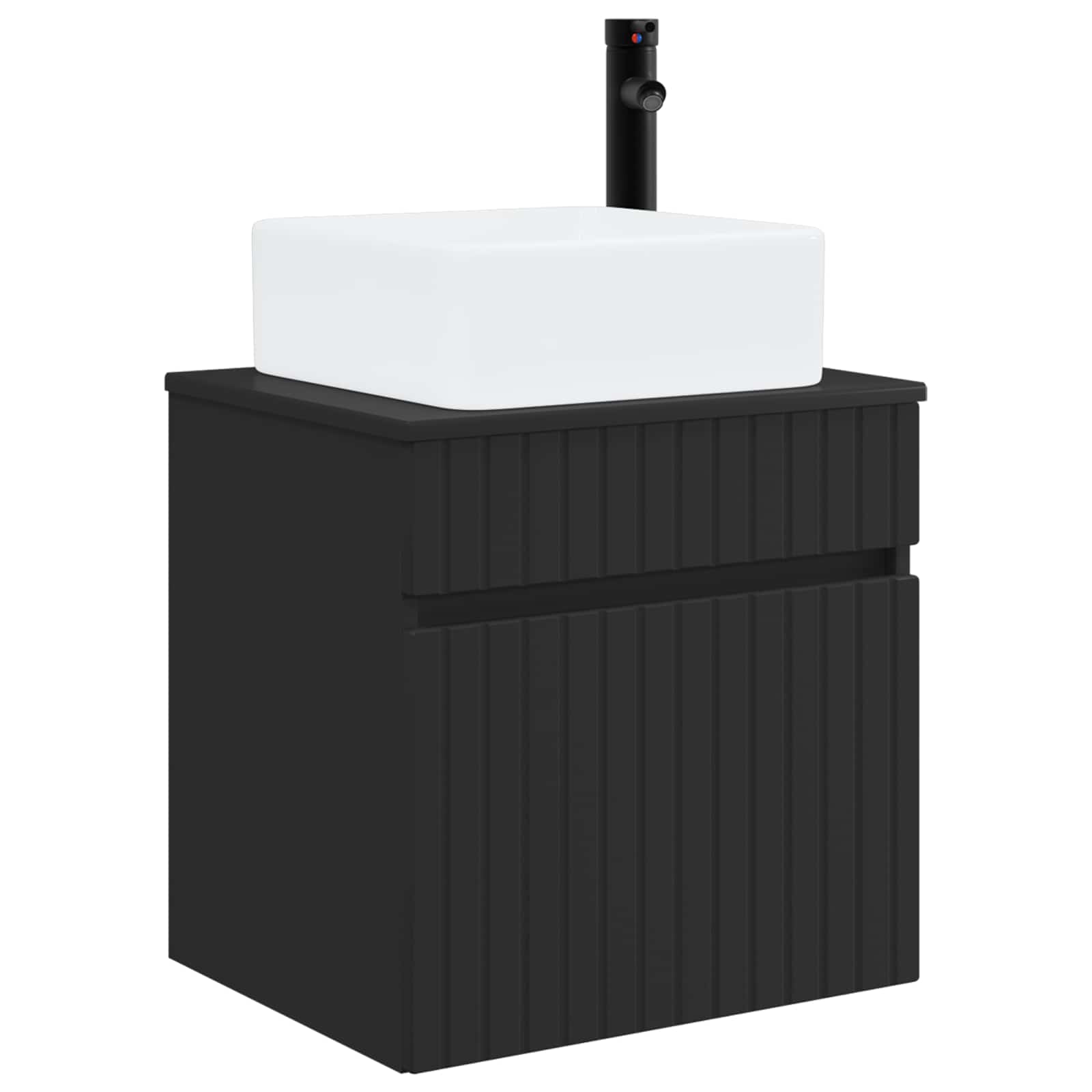 Vidaxl Wall-mounted Sink Vanity Black 49 X 41 X 63 Cm Engineered Wood