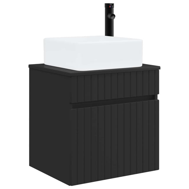 Vidaxl Wall-mounted Sink Vanity Black 49 X 41 X 63 Cm Engineered Wood
