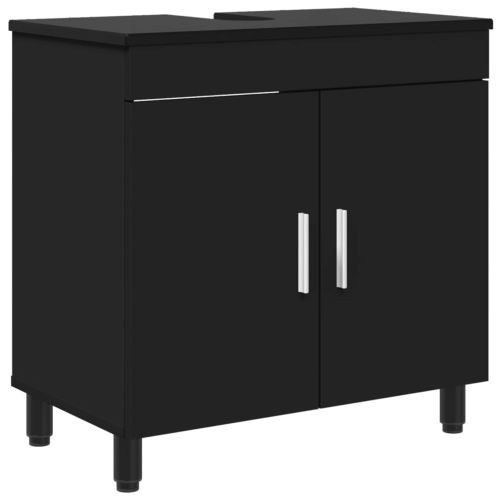 Vidaxl Bathroom Vanity Unit Black 60 X 35 X 60 Cm Engineered Wood