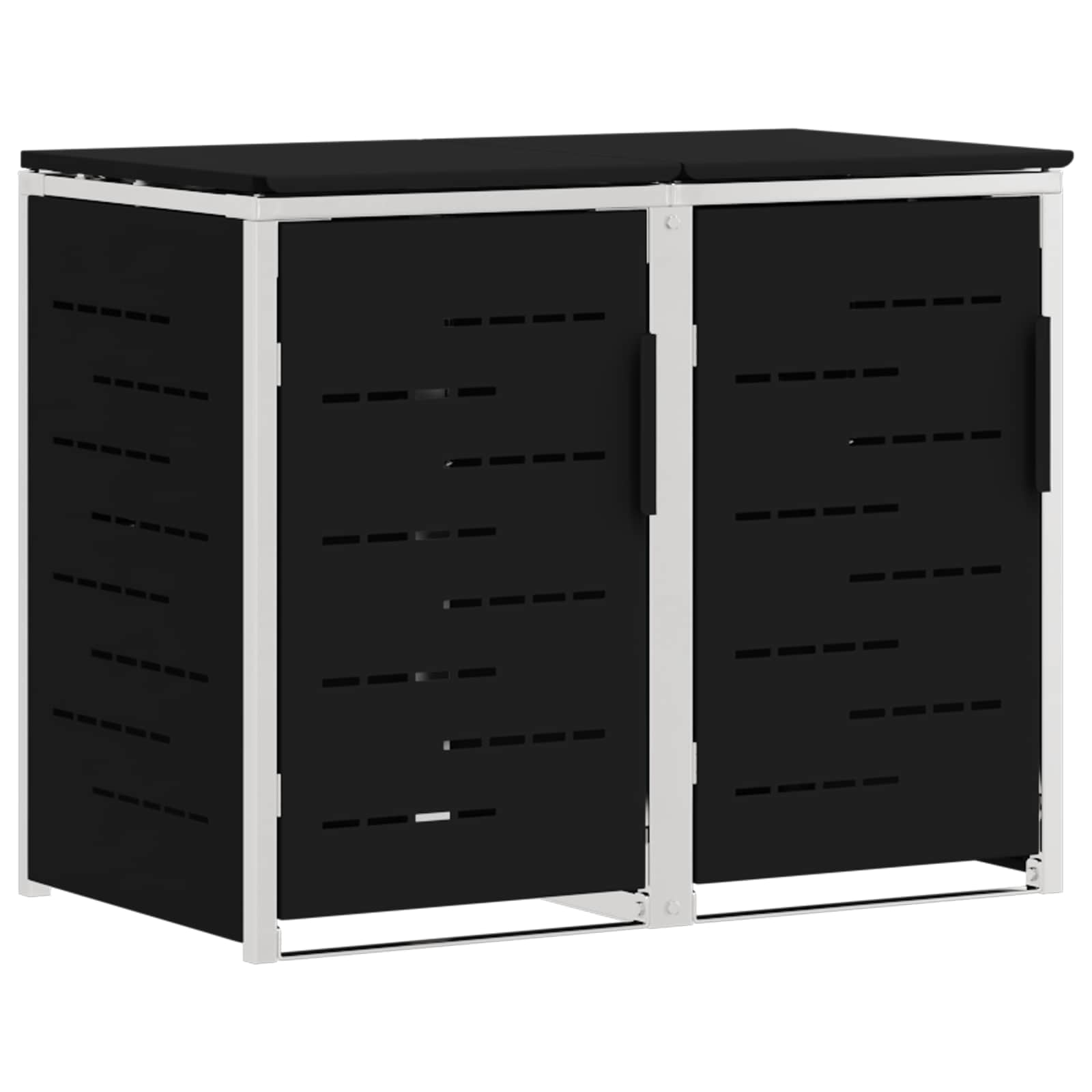 Vidaxl Wheelie Bin Storage For 2 Bins 240l Stainless Steel Black