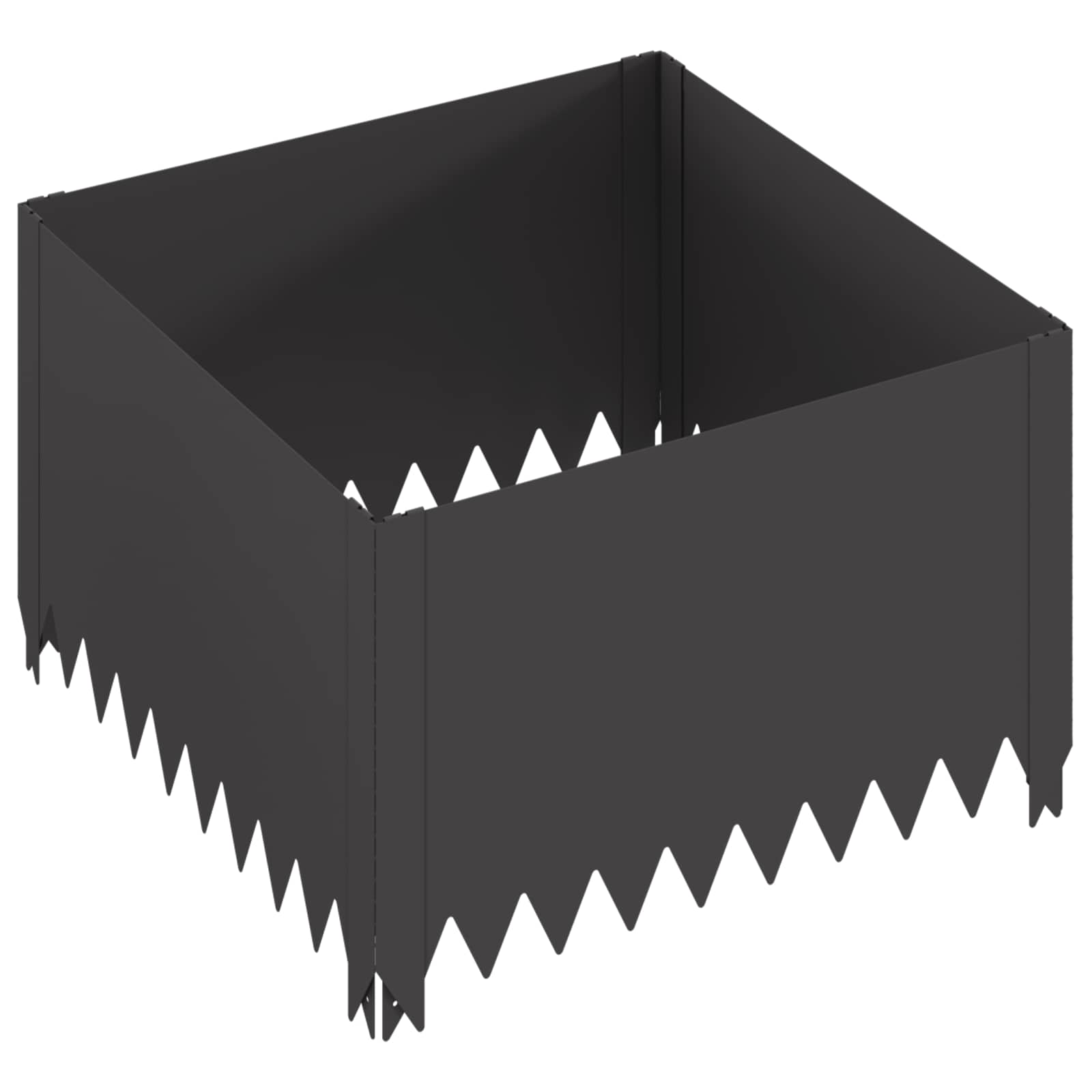 Vidaxl Lawn Edging 60 X 60 X 35 Cm Steel Black