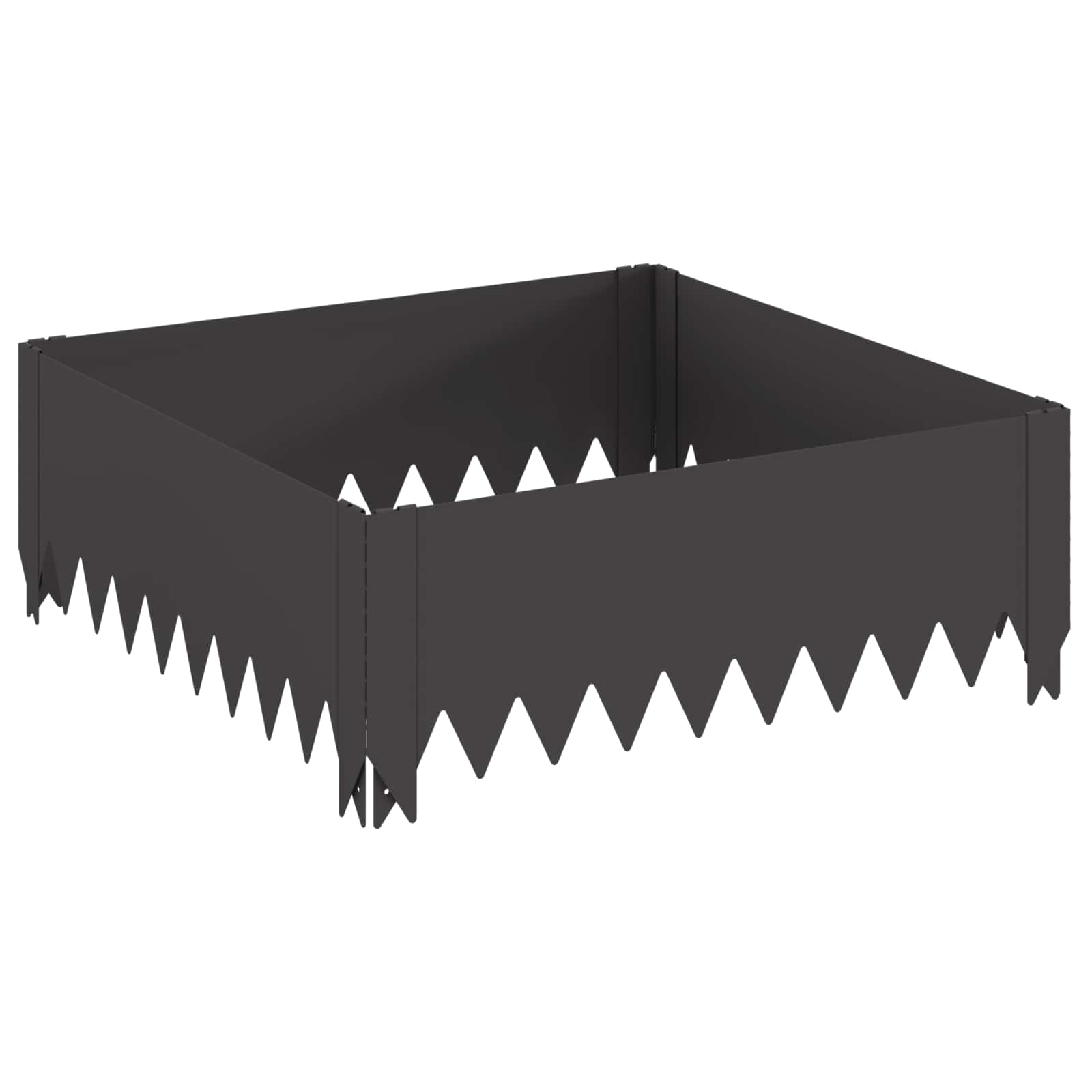 Vidaxl Lawn Edging 60 X 60 X 20 Cm Steel Black