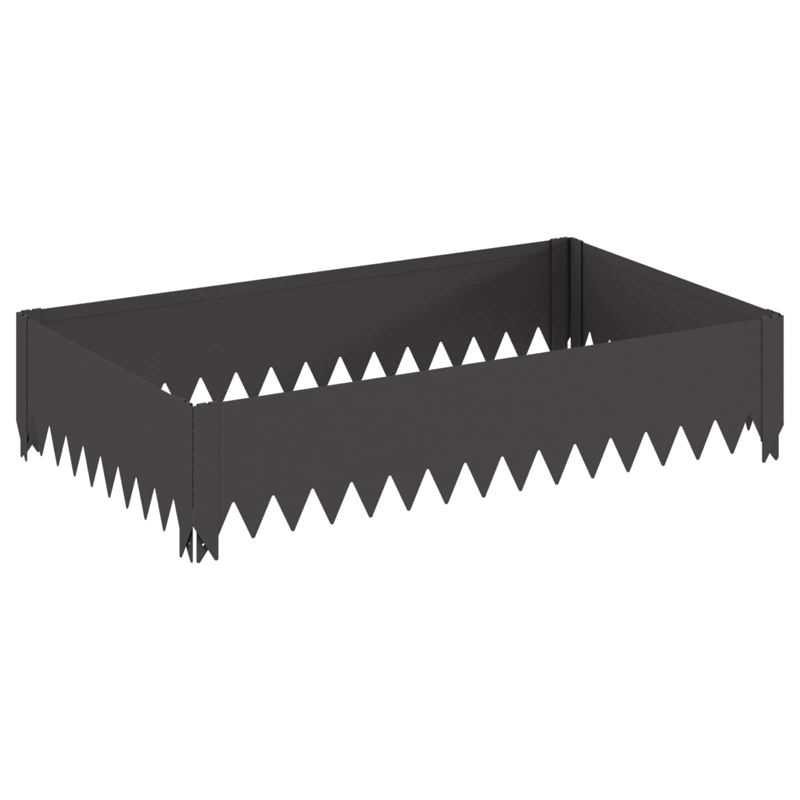 Vidaxl Lawn Edging 100 X 60 X 20 Cm Steel Black