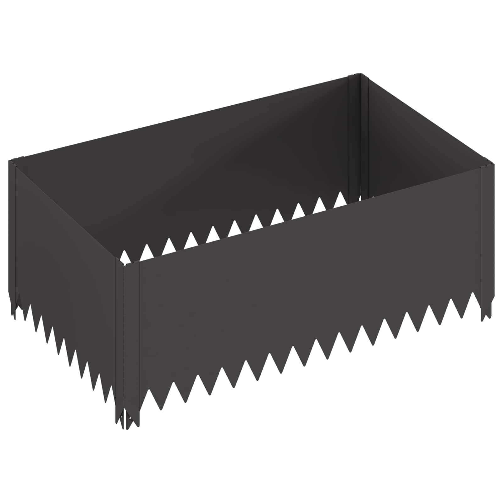 Vidaxl Lawn Edging 100 X 60 X 35 Cm Steel Black