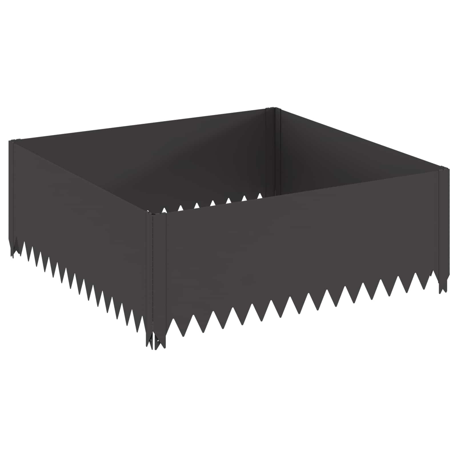 Vidaxl Lawn Edging 100 X 100 X 35 Cm Steel Black
