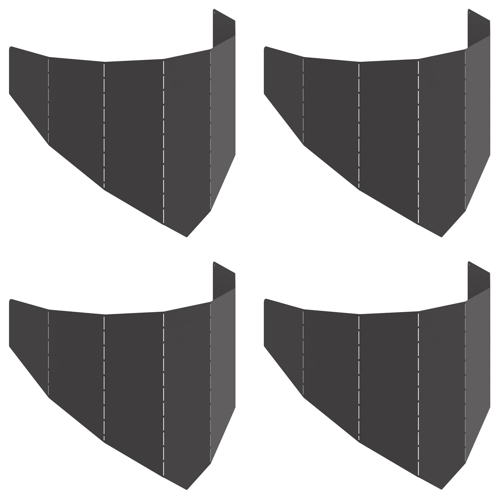 Vidaxl Lawn Edging 4 Pcs 100 X 45 Cm Steel Black