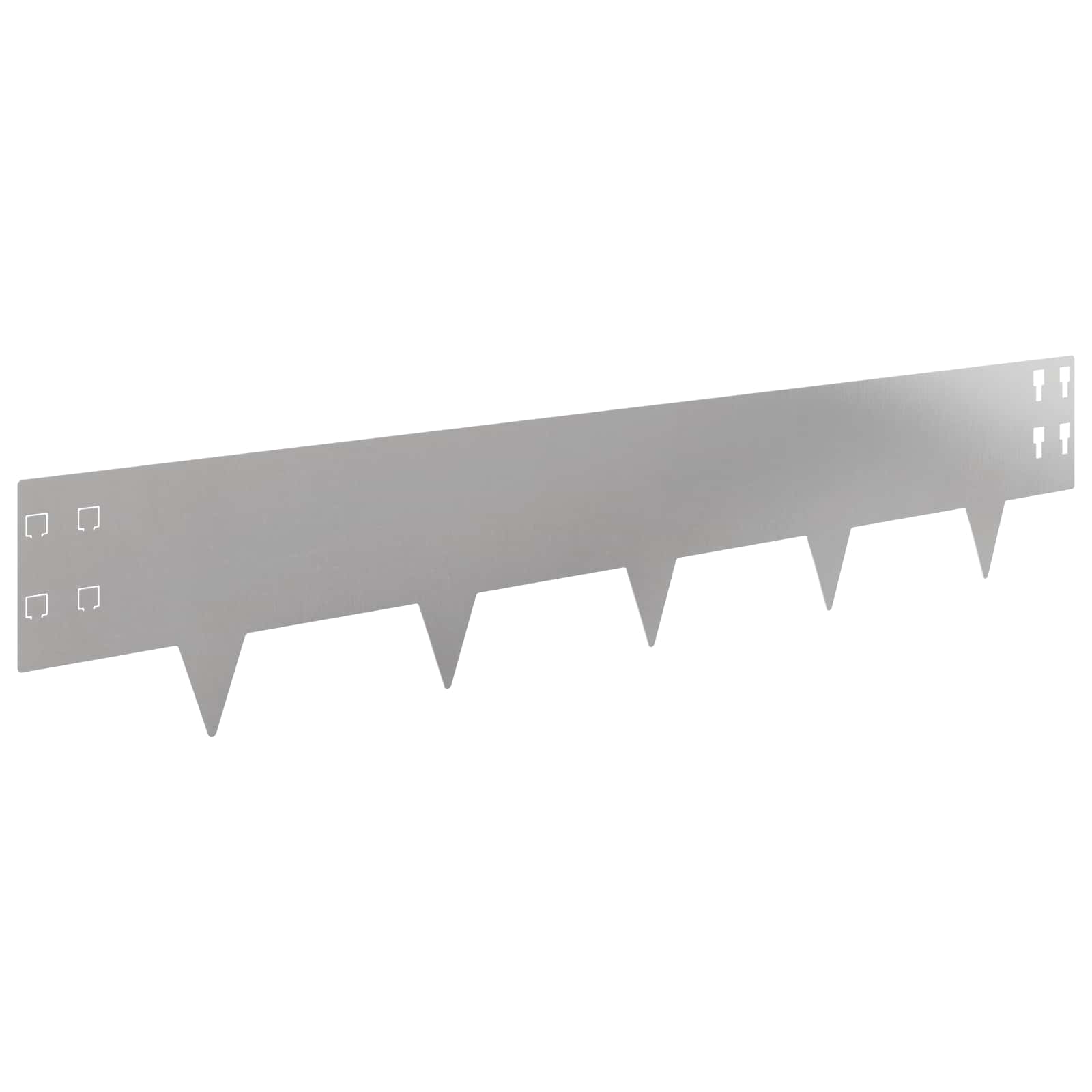 Raseneinfassung 50 Stk. 100 X 20 Cm Stahl Silber Vidaxl